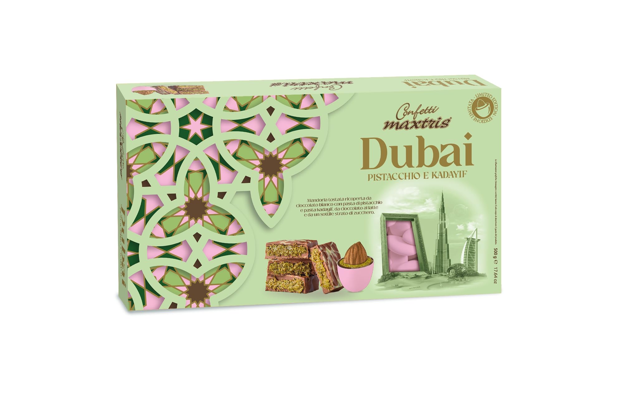 Confetti Maxtris Ciocomandorla DUBAI, Rosa, scatola 500g