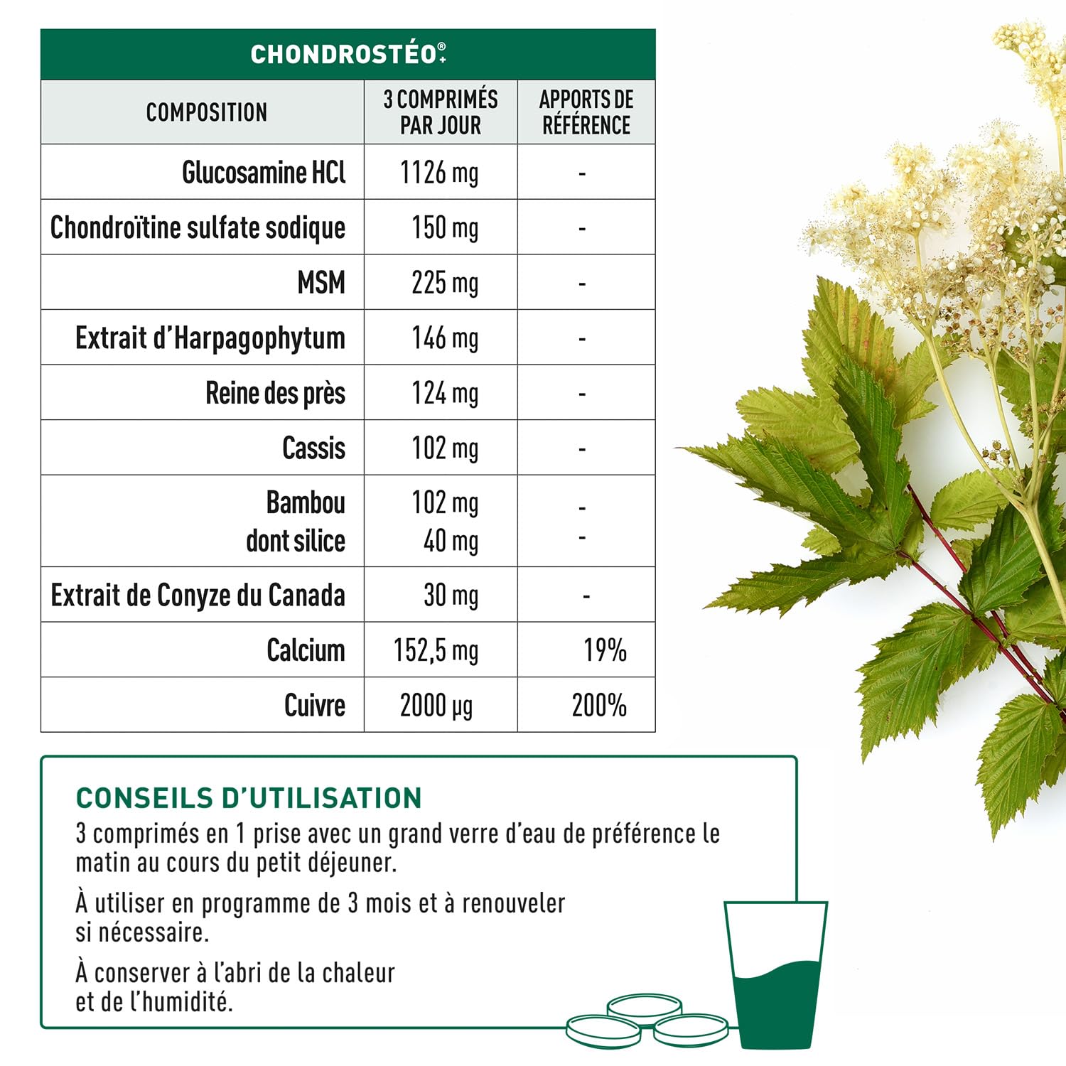 GRANIONS CHONDROSTEO ARTICULATIONS - Glucosamine Chondroïtine, MSM, Harpagophytum - Calcium -Triple Action: Souplesse, Flexibilité, Mobilité -Lot de 3x90 Comprimés