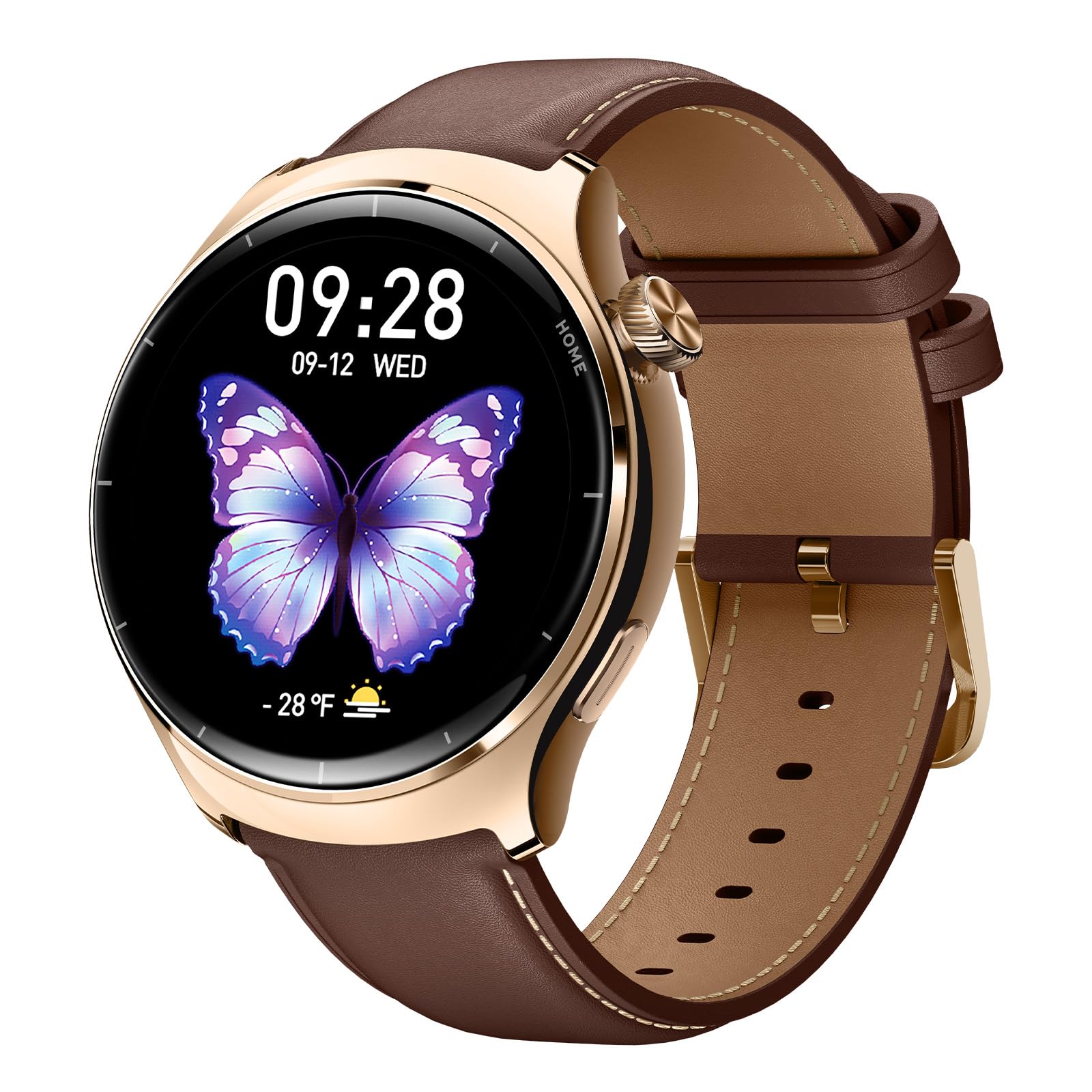 Mibro Lite3 Pro GPS Smartwatch Herren Damen Rund 45mm, 15 Tage Akku, Fitnessuhr Tracker GPS mit Schlaf, SpO2, Herzfrequenz, Bluetooth-Anruf,150+Sportmodi, 5ATM Wasserdicht(Gold)