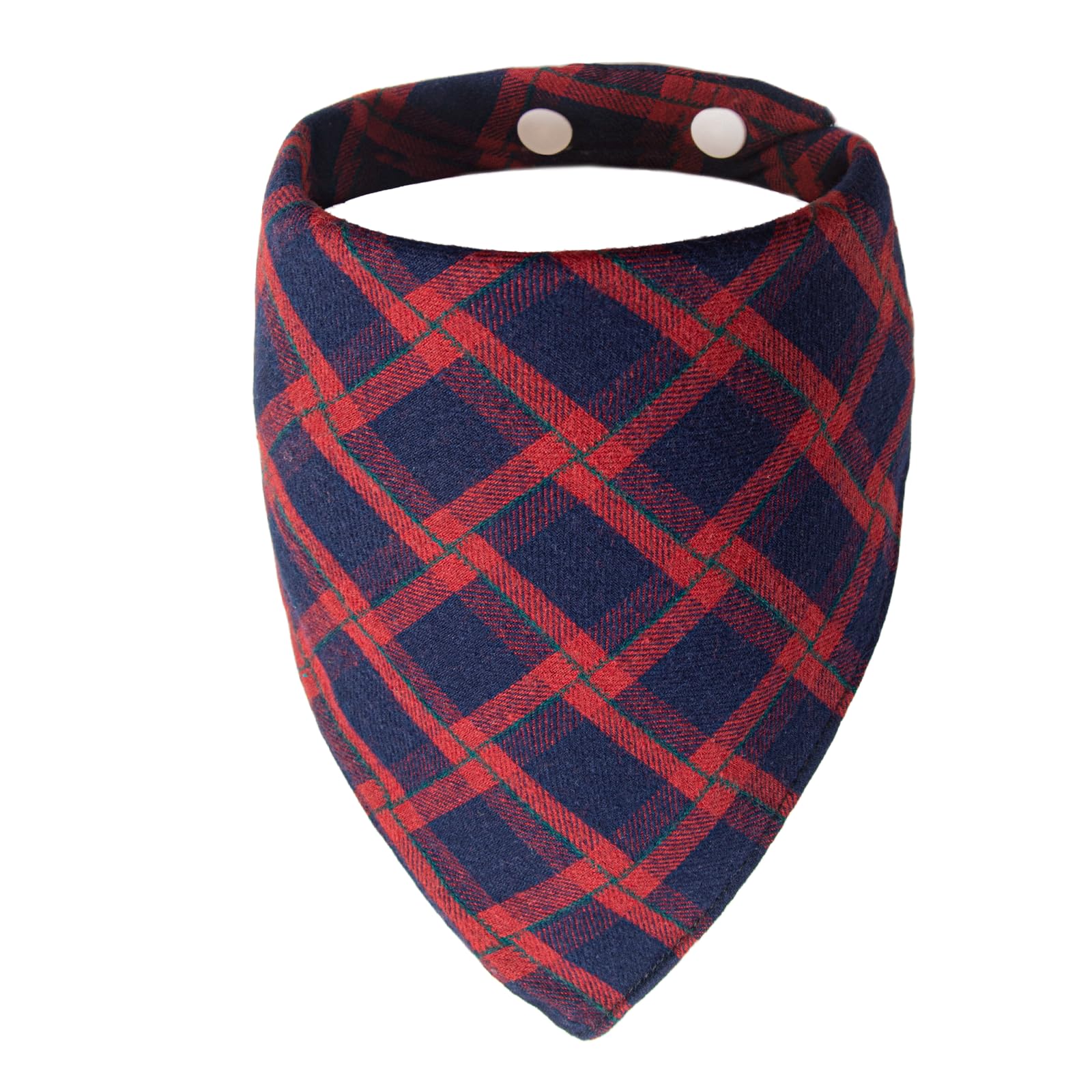 ICEMOOD Dog Bandana Classic Plaid Puppy Scarf with Adjustable Snap Button, Soft Breathable Fabric, Washable Neck Accessory for Puppies, 6lbs to 30lbs Breeds, Red Navy, Medium — image 1