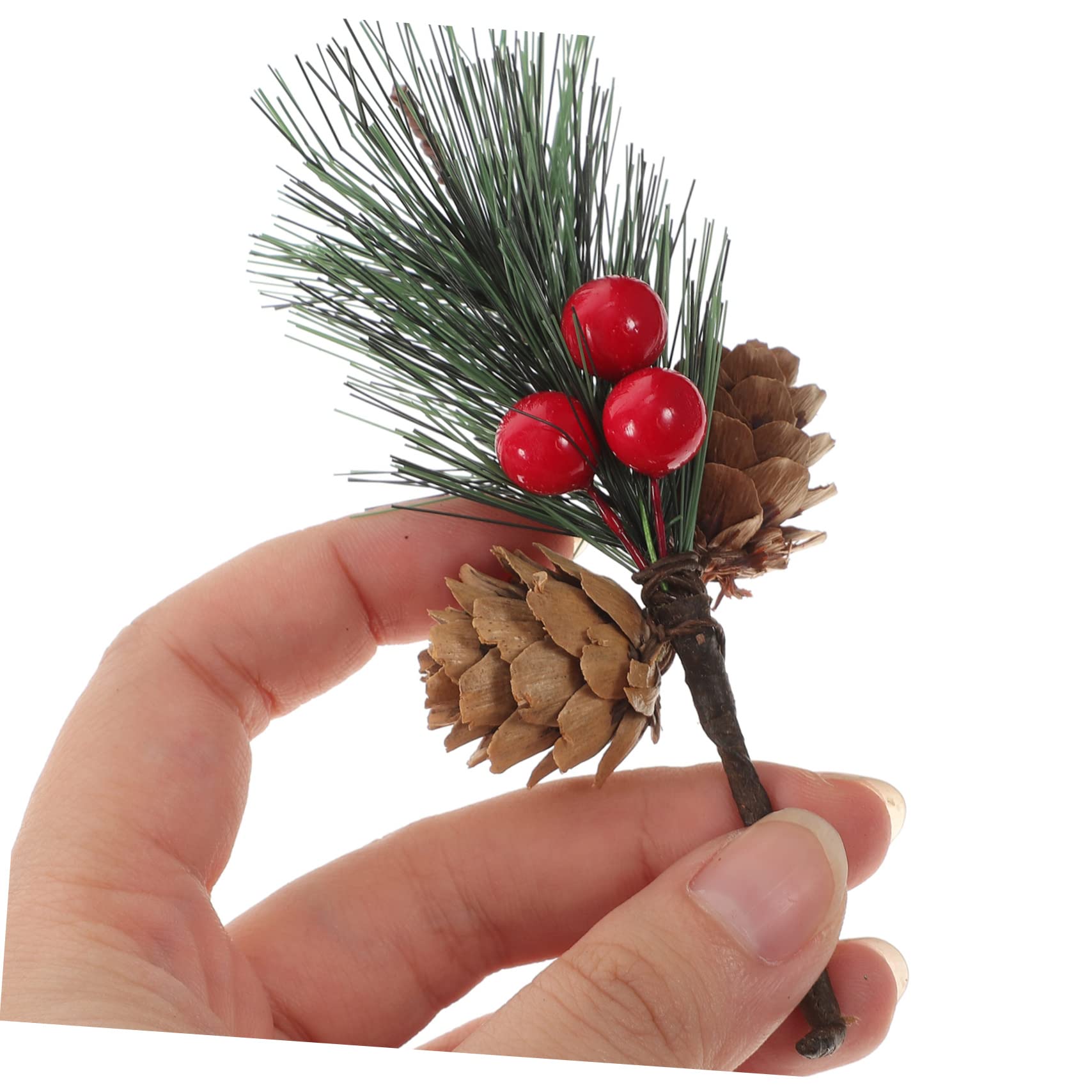RLKHXBS 10 ück Tannenzapfen-Pflanzengirlande, künstliche Girlande, künstlicher Blumenkranz, Beerenpflücker, Weihnachtsbaum, zum Aufhängen, künstliche rote Beerenstiele, Weihnachten, Kunsthandwerk,