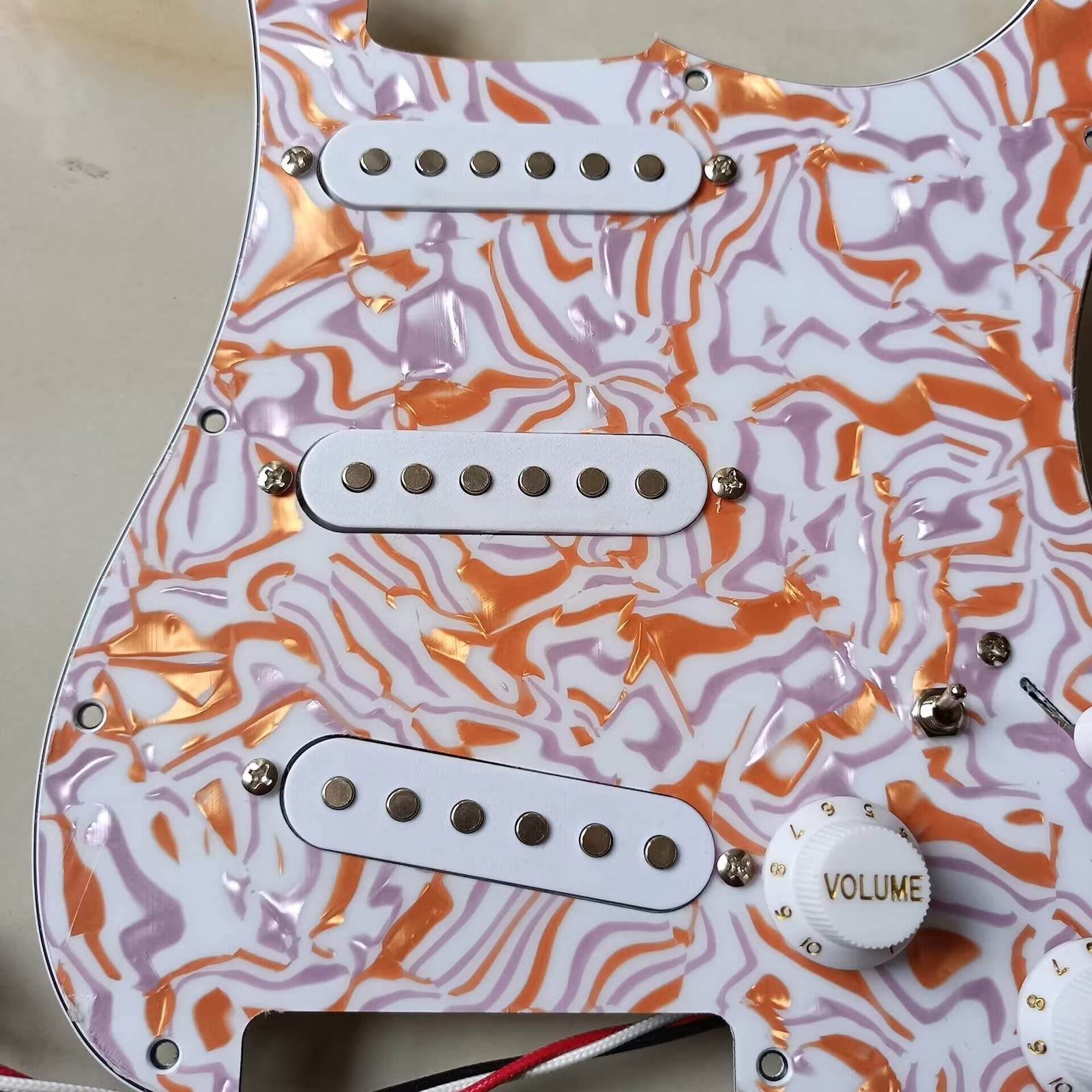 Prewired SSS Maskownica Gitarowa Z Zestawem Przetworników Wielofunkcyjny 7-kierunkowy Przełącznik Push Pull Potencjometr Do For ST Gitary Akcesoria gitarowe