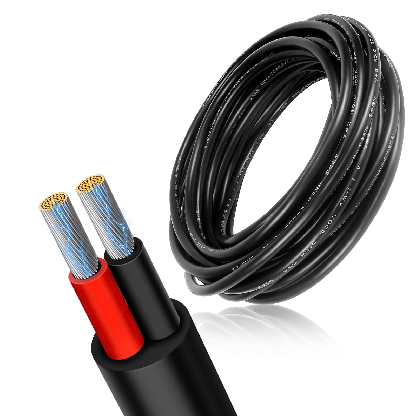 RESHAKE 18 Gauge 4 Conductor Wire, 16.4FT 18-4 Tinned Copper 4 Wire Cable,Stranded Electrical Wires for Security,Automotive,Speaker,Sensors,Sprinkler,Irrigation — view 13