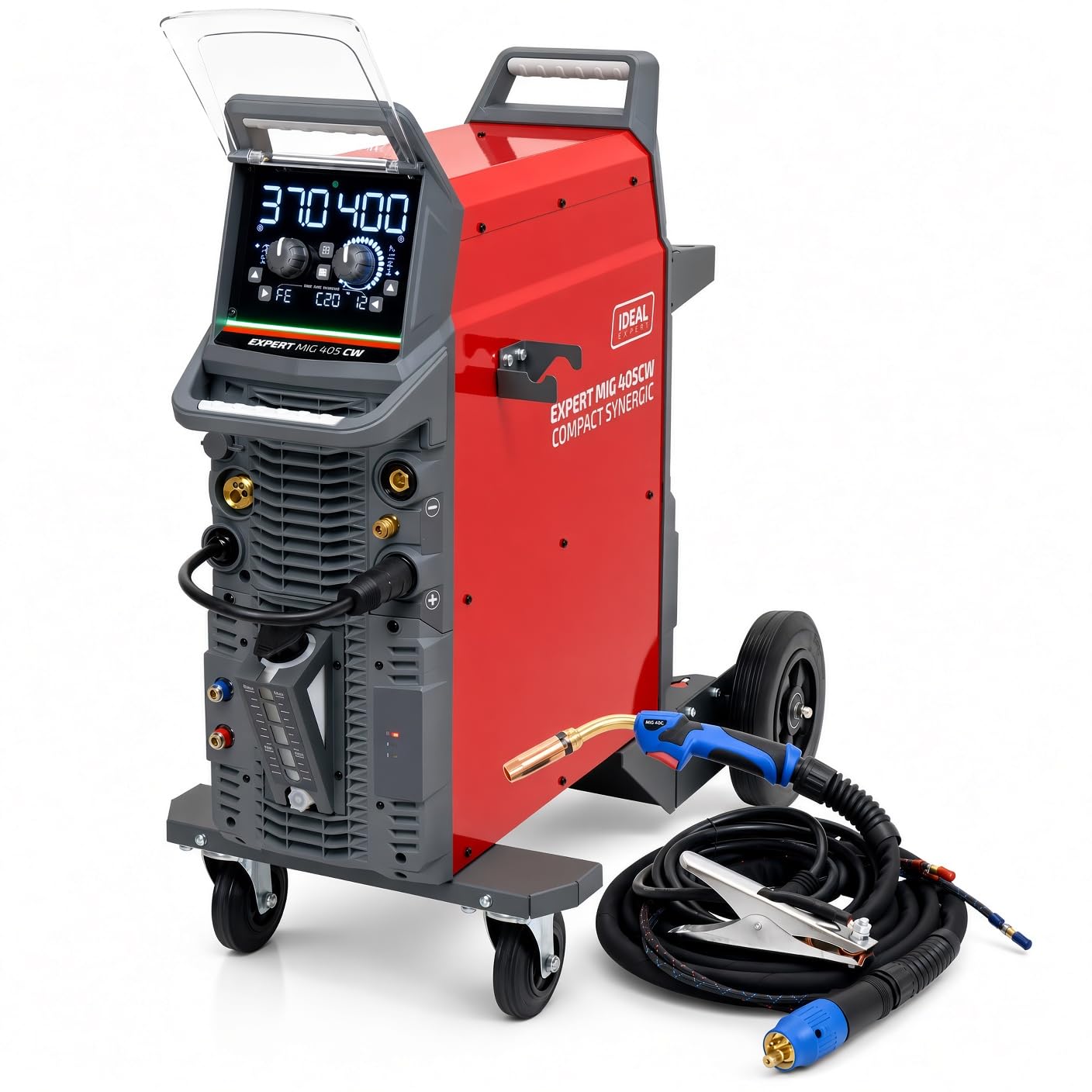 IDEAL MIG MAG 400 A 400 V Inverter Soldadora de gas de protección sinérgica de refrigeración por agua de 4 rodillos avance de alambre para aluminio acero combi máquina de soldar EXPERT MIG 405 CW