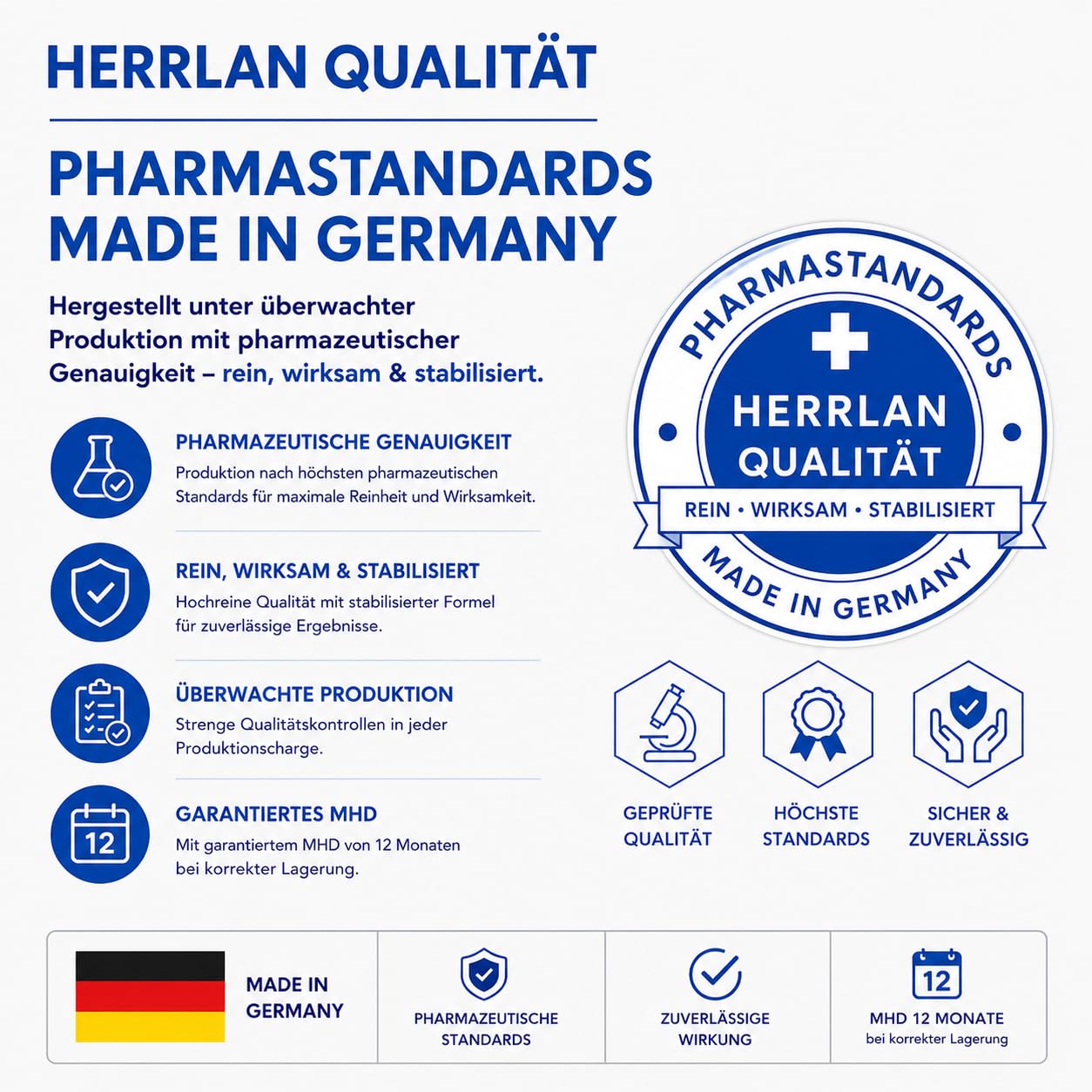 HERRLAN® Wasserstoffperoxid 6% stabilisiert – 1 Liter - FOOD GRADE H₂O₂ Lösung - Für Wasserpflege, Reinigung & technische Anwendungen - BAuA N-121128 - Made in Germany - MHD 12 Monate