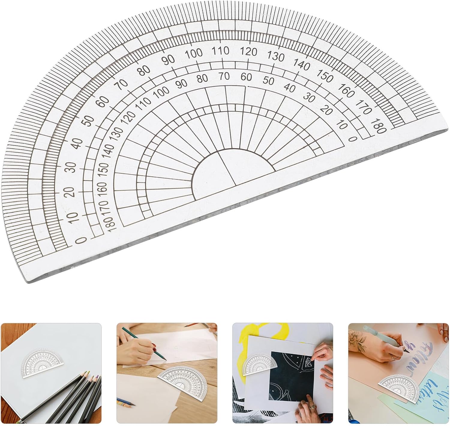 24pcs Plastic Protractor Set 180° Semi-circle Angle Measurement Tools for Students Teachers Drawing and Math Geometry Supplies