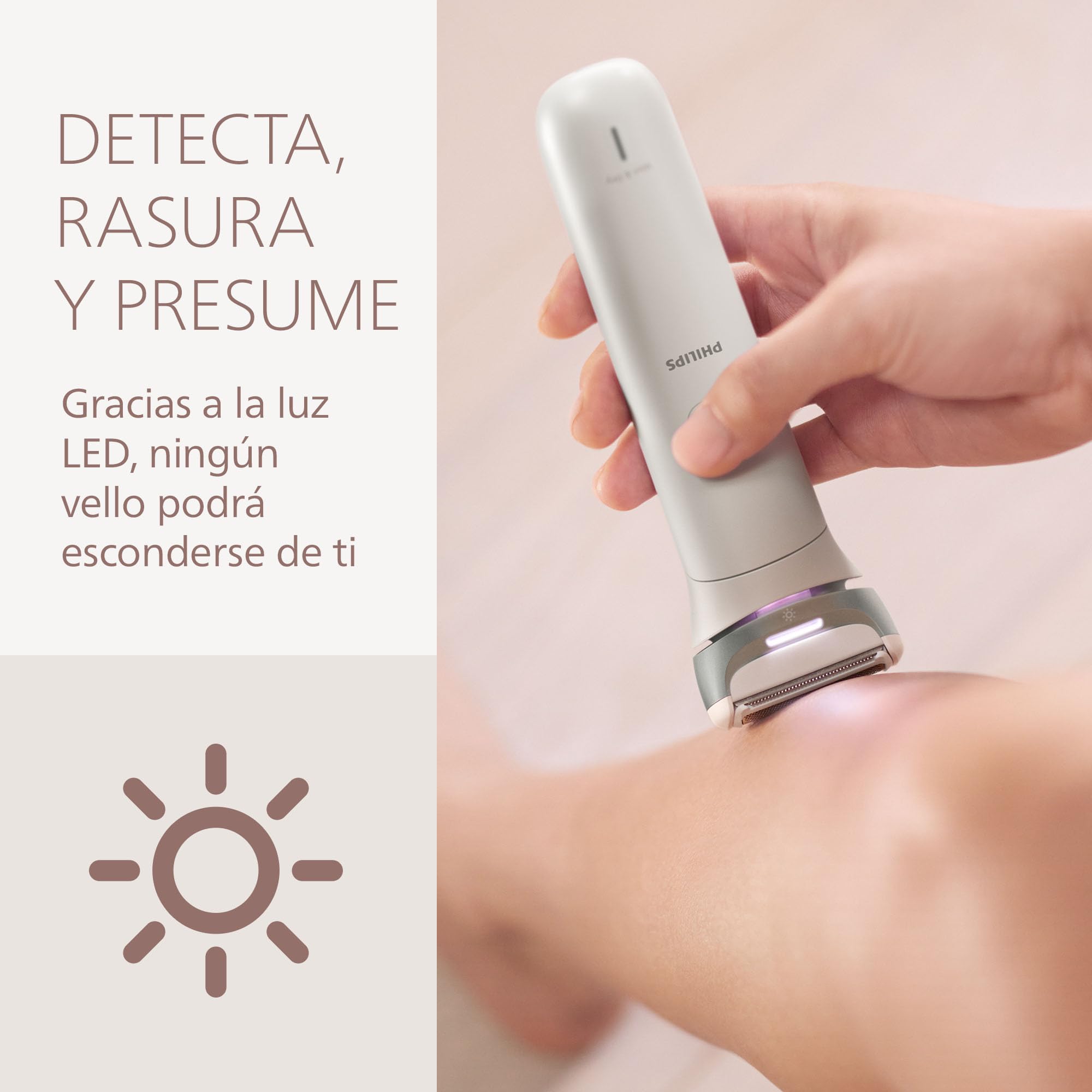 Afeitadora Philips Serie 8000 - Afeitadora sin cable para uso en seco y en mojado, sistema de 3 cuchillas, luz LED, para la cara, las piernas, el cuerpo y la zona del bikini, Modelo BRL159/00