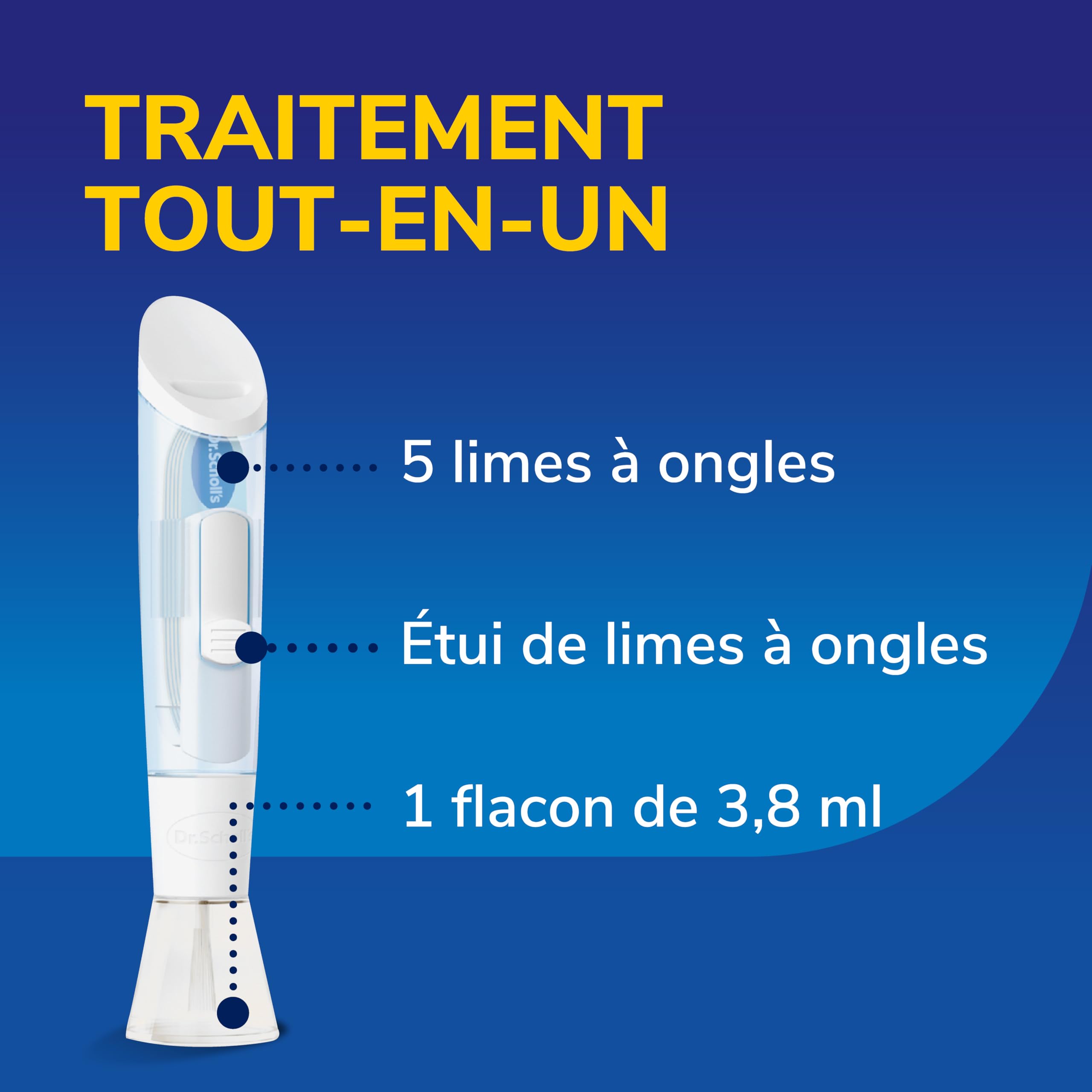 Dr. Scholl's Mycose des ongles 2-en-1 Traitement et Protection - Amélioration immédiate et visible - Facile à utiliser - Efficacité cliniquement prouvée - 3,8 mL