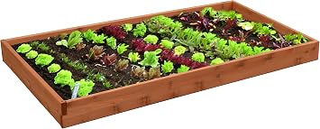 DutchCrafters Red Cedar Wood Raised Vegetable Garden Bed - Amish Made in USA 5.5" Raised Bed, Cedar Stain