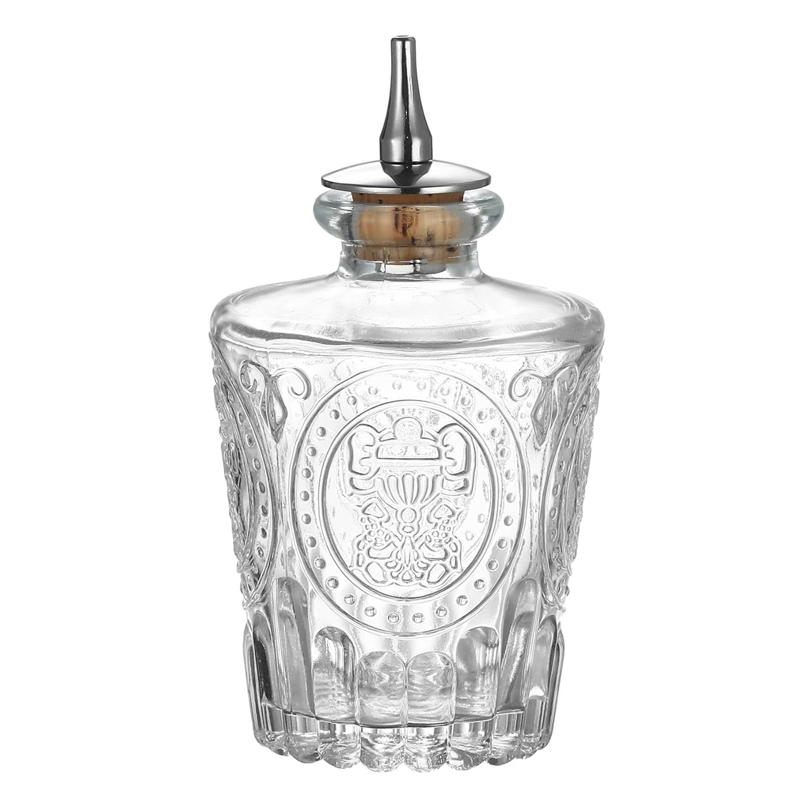 Piceioep Modern Clear Engraved Glass Vessel Equipped with Snug Stopper to Keep Drink Freshness Drink Serving Pourer Decorative Club Pourer for Beverages