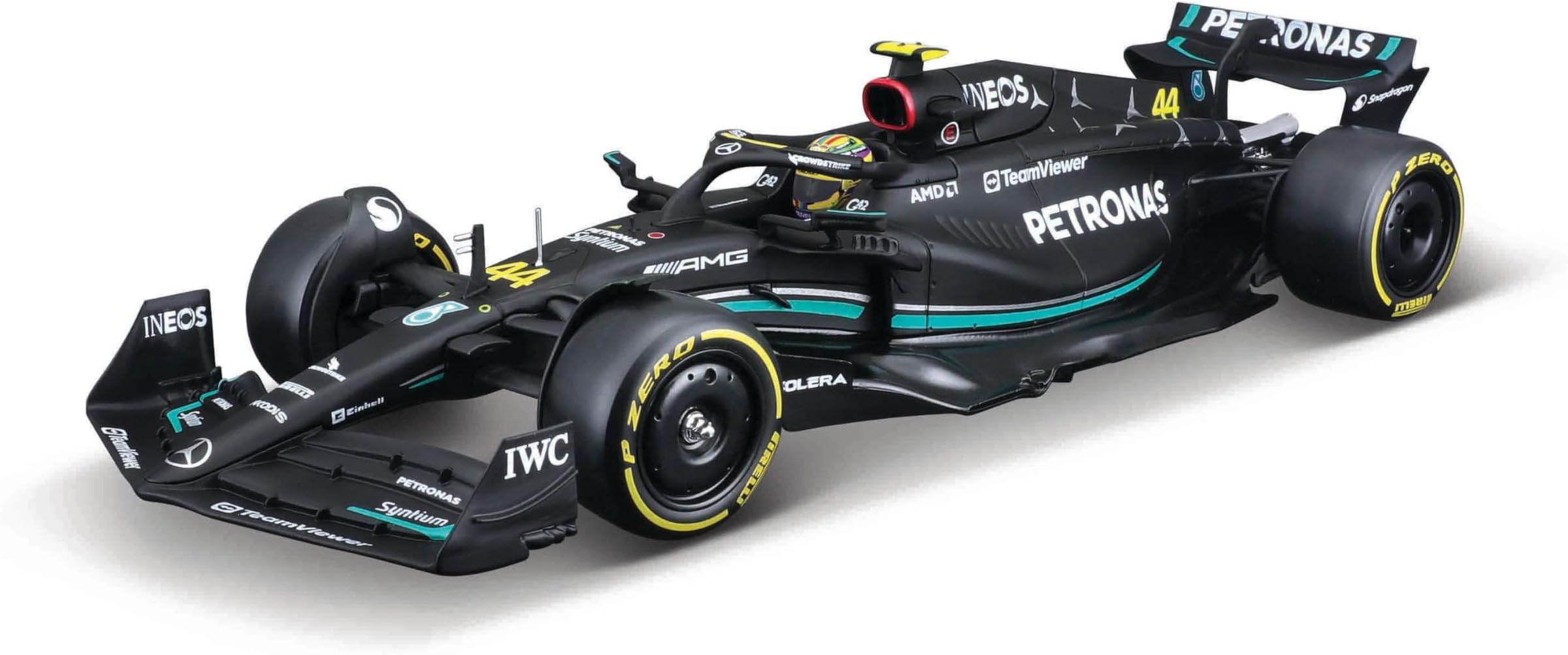 Bburago 1:24 F1 Race Mercedes W14 (2023) with Driver - Hamilton #44