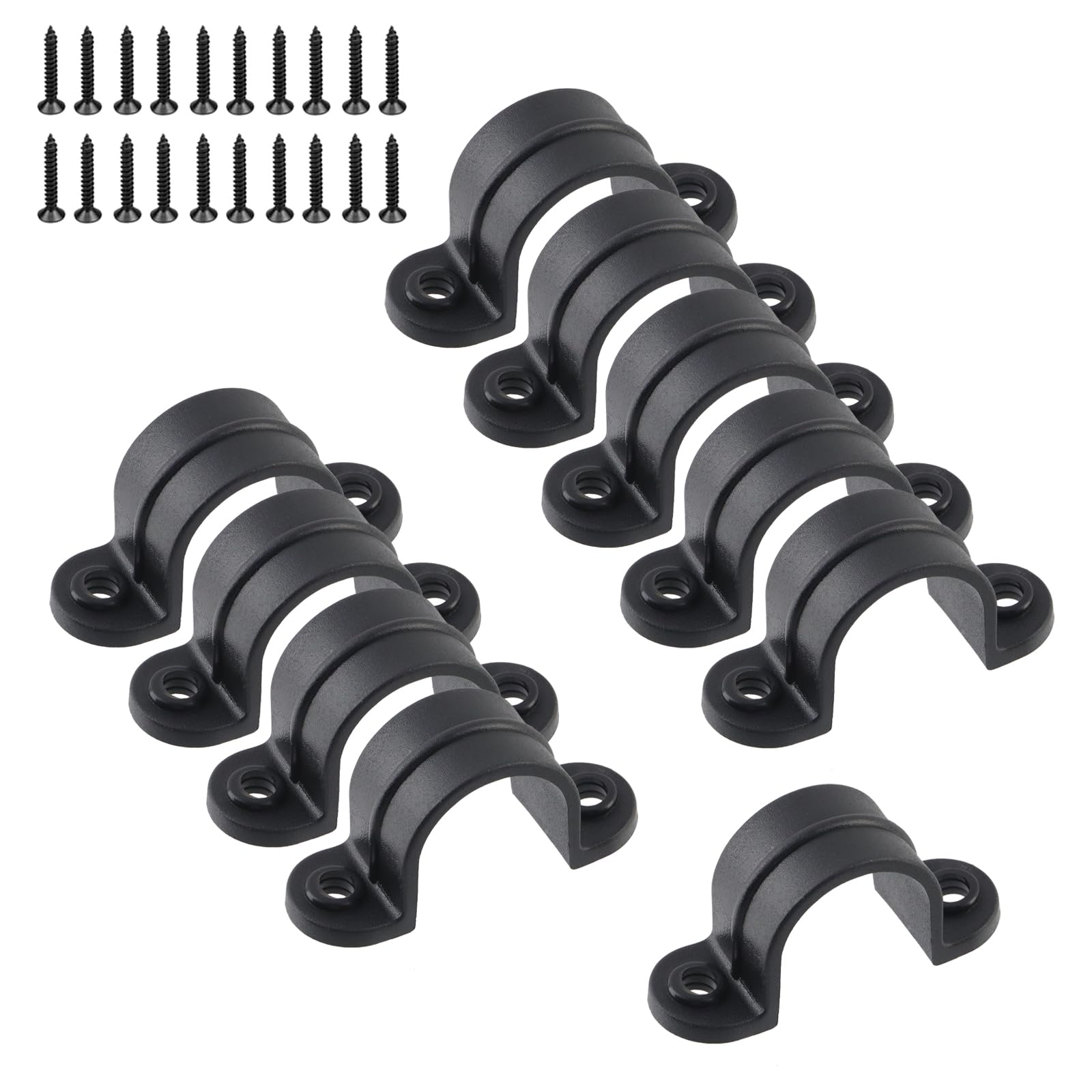 Uxcell 30-Pack PVC Pipe Straps – 25mm (1") Conduit Clamps, 2-Hole Mounting Bracket – For PVC Pipe, Cable & Hose – White Plastic, Corrosion-Resistant