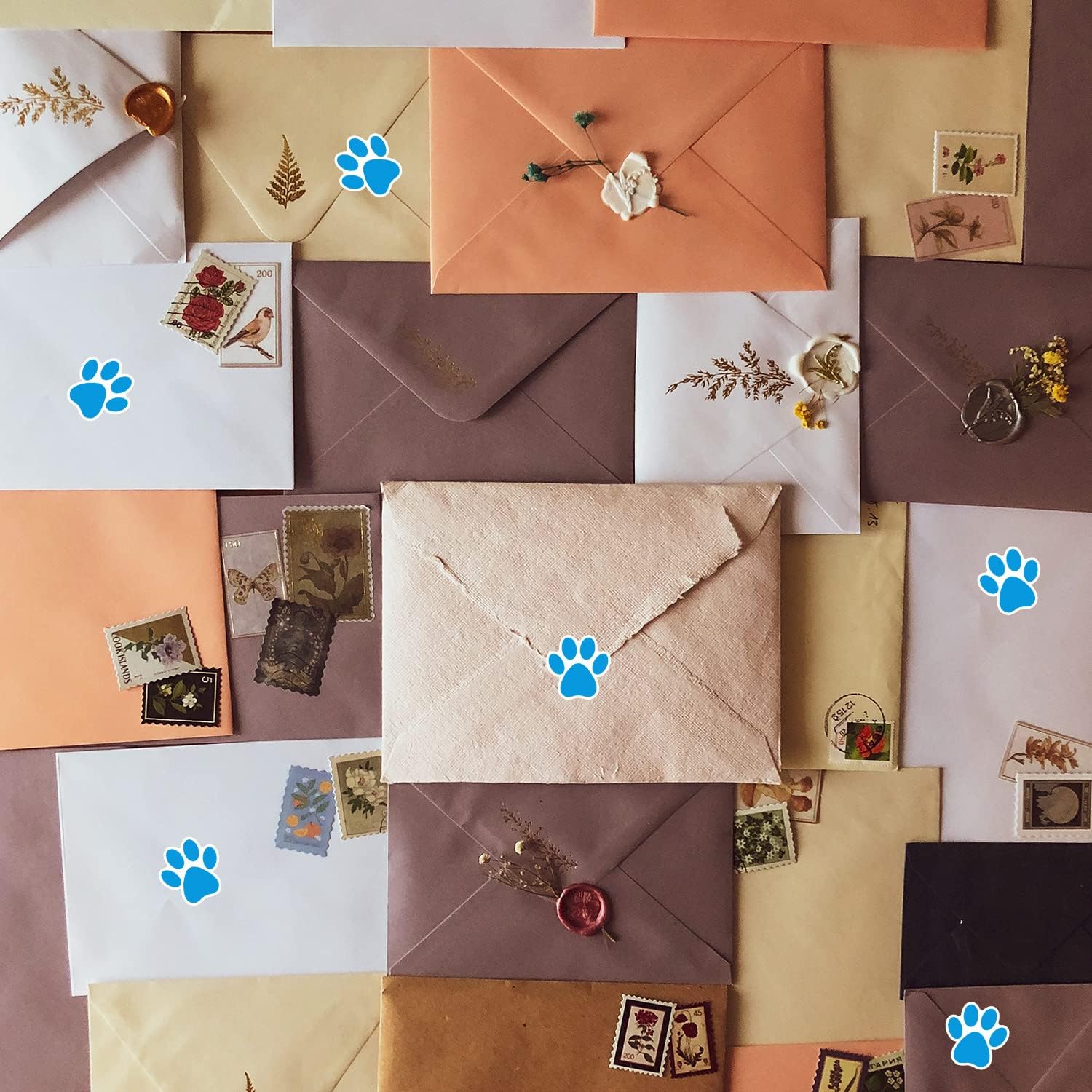 STARLIBOO Paw Print Stickers, 1.5 inch Dog Paw Stickers, 600pcs Puppy Paws Sticker, Clues Paws Print Sticker(Perforation Line/Blue) - Image 5