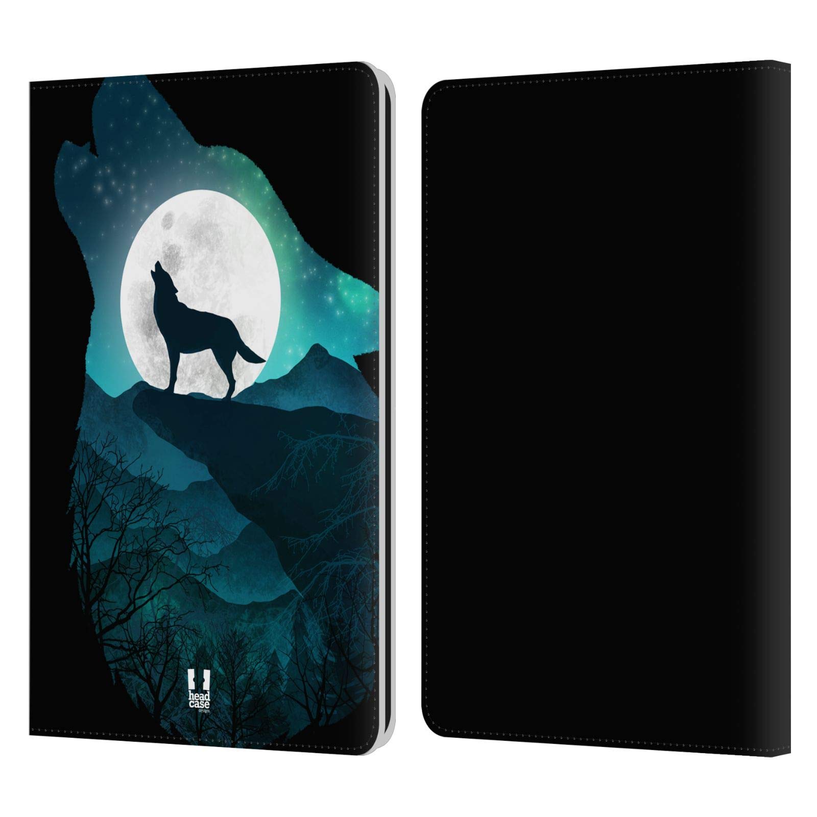 Head Case Designs Wolf Animal Double Exposure Leather Wallet Case Compatible with Kindle Paperwhite 1/2 / 3