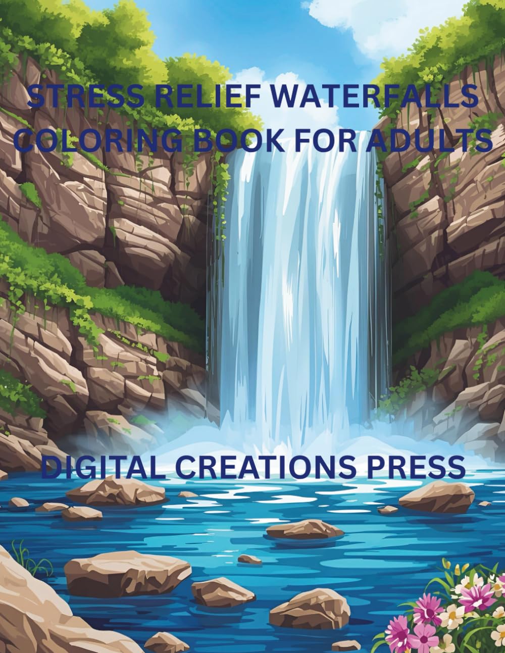 Waterfalls Coloring Book for Adults: Relaxation, Mindfulness & Nature’s Beauty