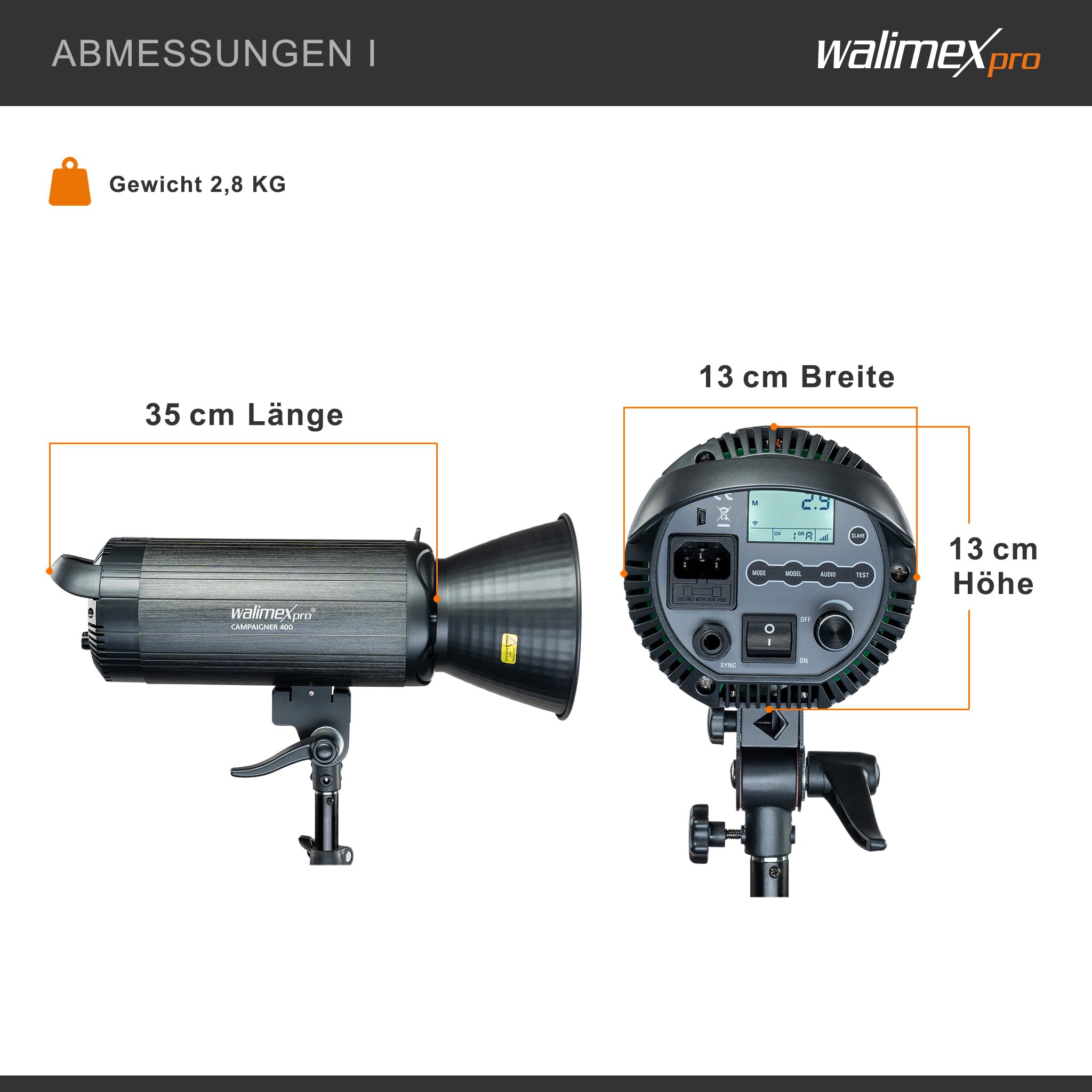 Walimex pro Campaigner 400 HS Set Single flash fotografico da studio, luce LED da 400 W per foto e video, con softbox stativo luci e accessori