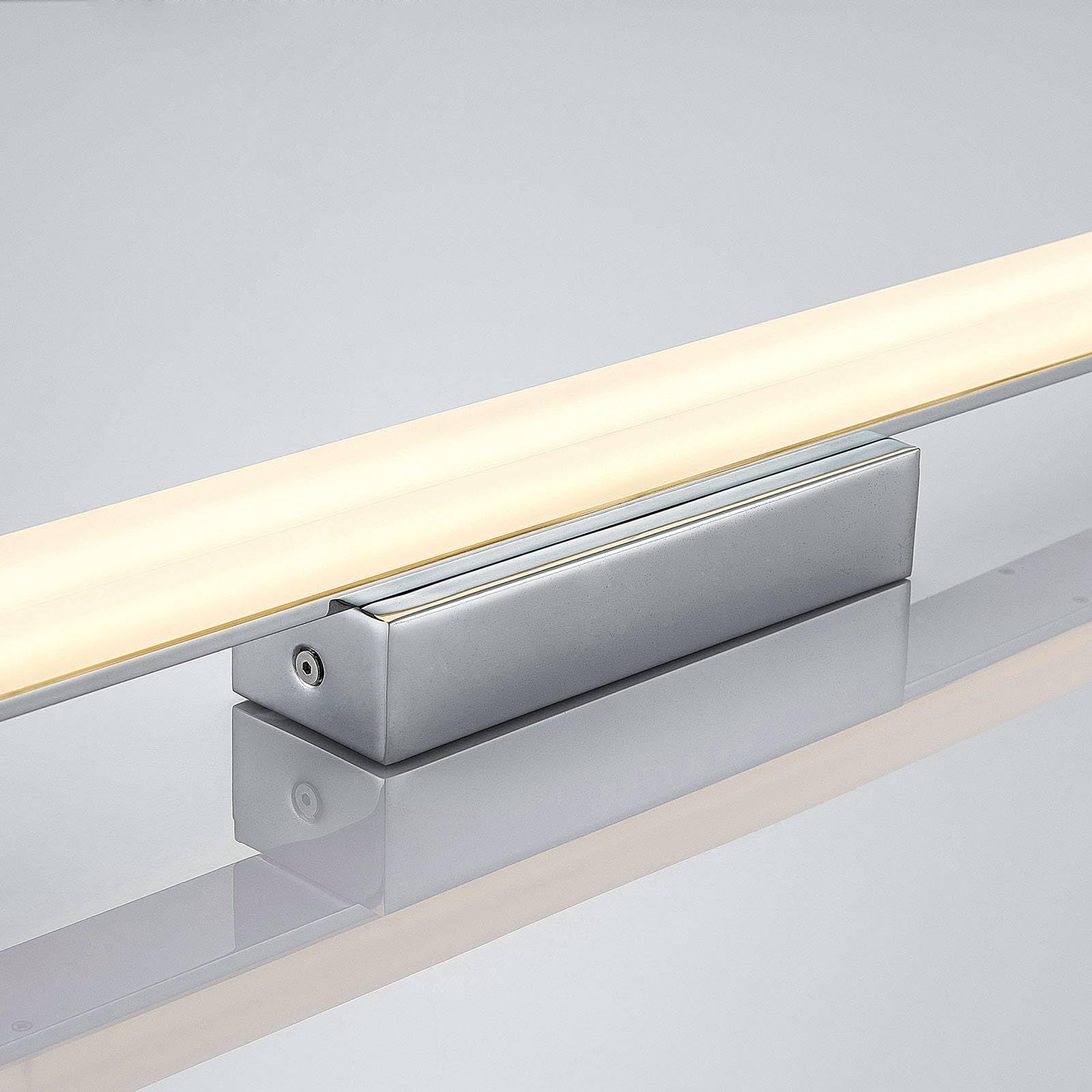 Lindby Bombillas LED lámpara de techo en blanco, cromo, plafón | lámpara de salón, moderno, 3000 k blanco cálido, angular para cuarto de baño