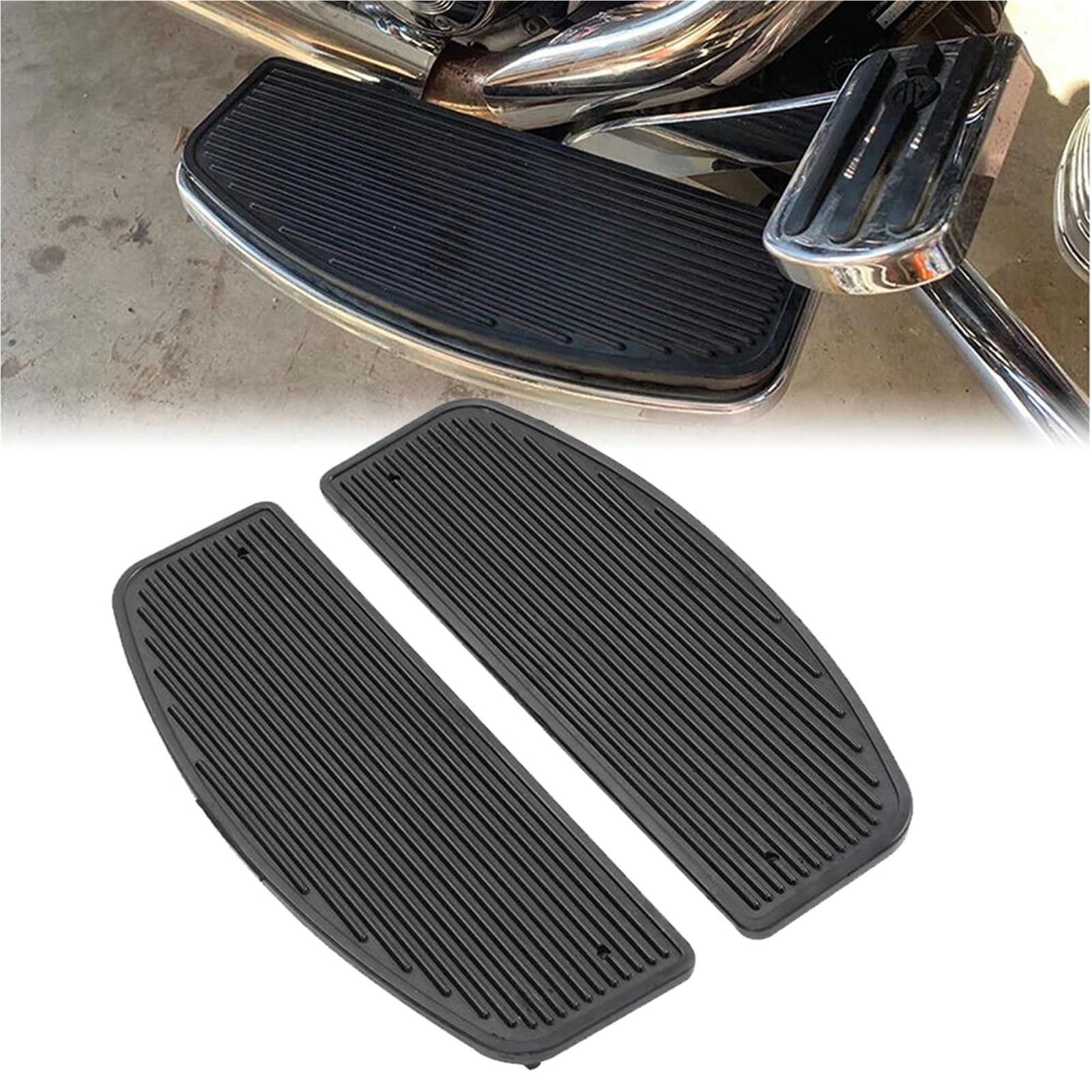 Repose-pieds avant Harley Davidson Touring : confort durable en caoutchouc noir robuste