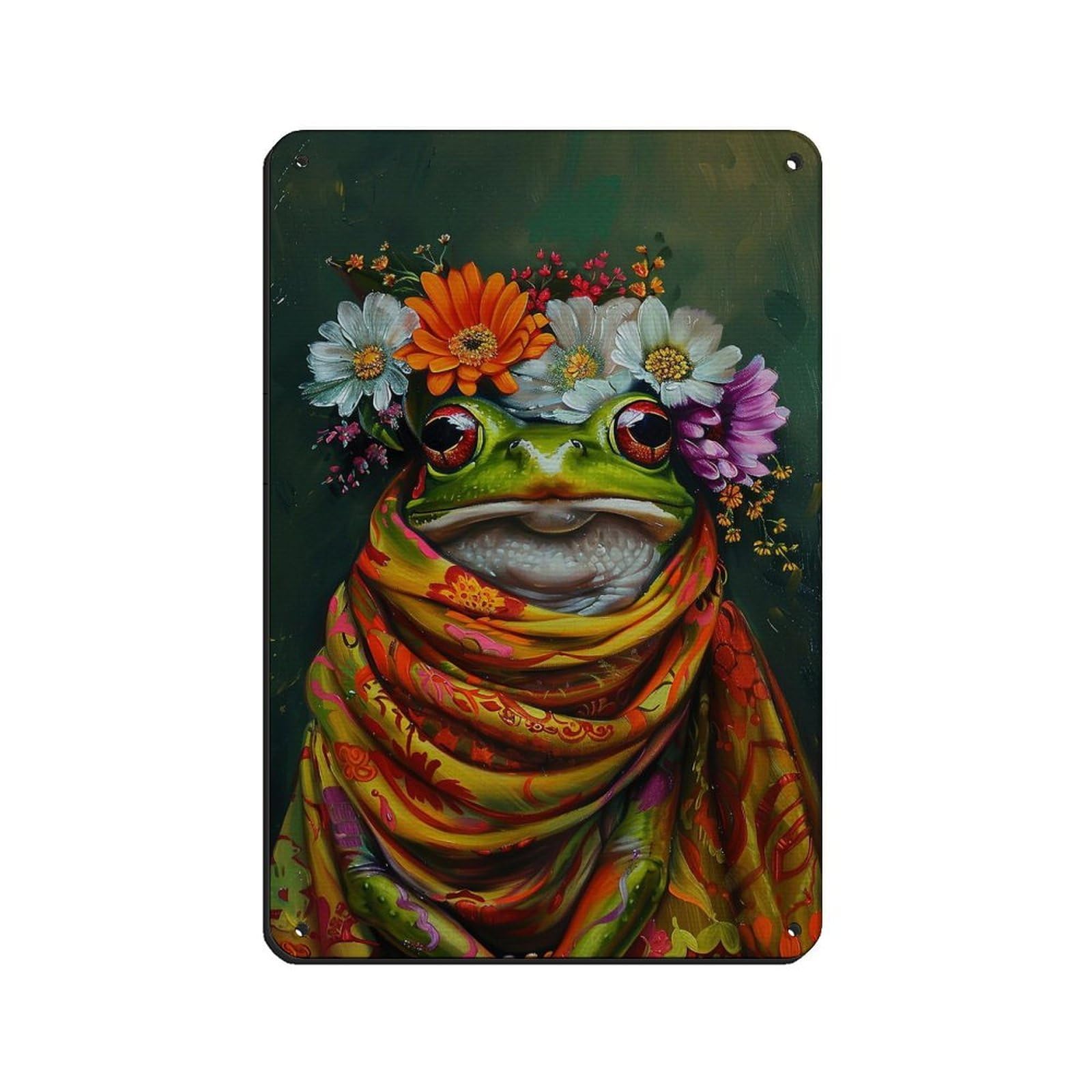 Lxwnze 20L X 30W Cm Matisse Floral Frog Poster Retro Poster Metal Tin Sign Chic Art Retro Iron Painting Bar People Cave Cafe Family Garage Poster Wall Decoration 8X12inch(20X30cm)