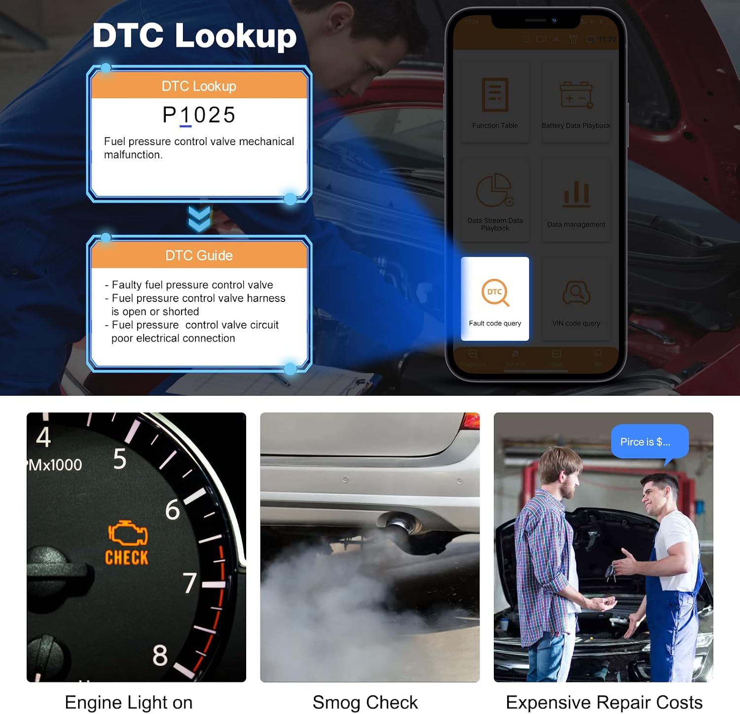 NSCAN Bluetooth 5.2 OBD2 Scanner, Auto Check Car Engine Light Clear Fault Code Reader, Diagnostic Scan Tool Battery Tester for All OBDII Protocol Vehicle Since 1996 - Exclusive App for iOS and Android