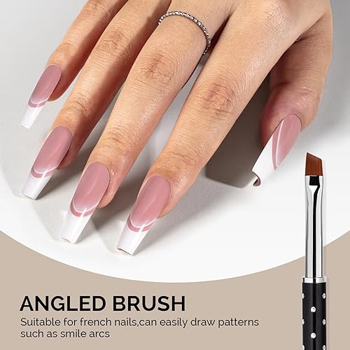 Miniatura 4 de MelodySusie Juego de 5 pinceles profesionales para arte de uñas, pintura de esmalte de gel, para líneas finas y largas, pequeños detalles, dibujo