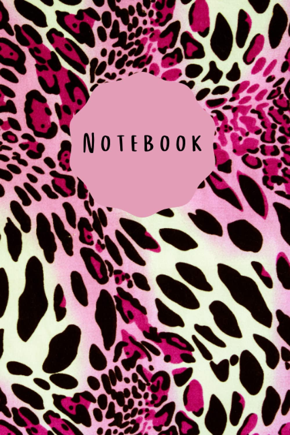 Bright Pink Cheetah and Animal Print Notebook in Fuchsia/Pink/Cream/Black