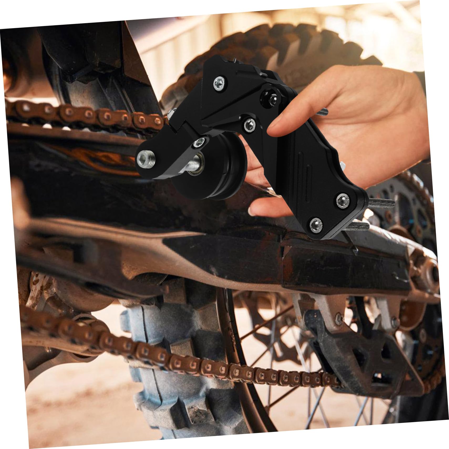 Mikinona Tendicatena Piegature Antiscivolo, Lega e Design in Catena a Alluminio Moto Resistente Deformazioni della Motocicletta