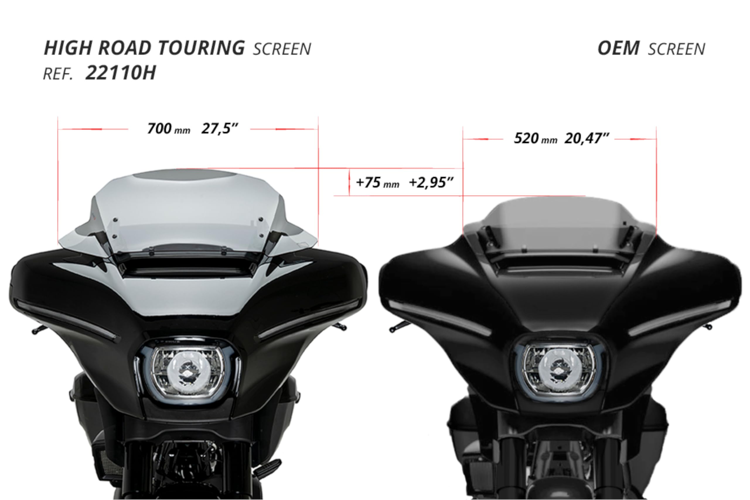 Puig 22110F High-Road Touring przednia szyba – maksymalna ochrona aerodynamiczna i komfort dla Harley Davidson, ciemnoprzydymiona
