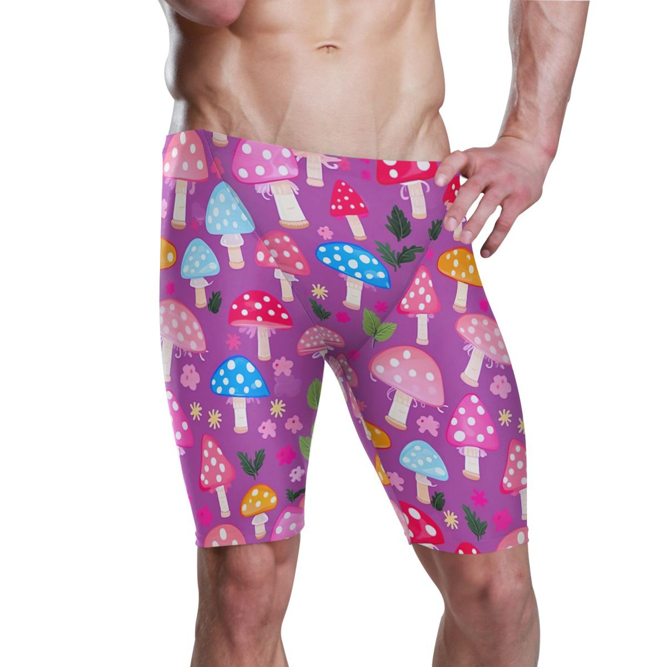 UMIRIKO Mushroom Colorful Mens Swim Jammers Swimsuit XL B0401985