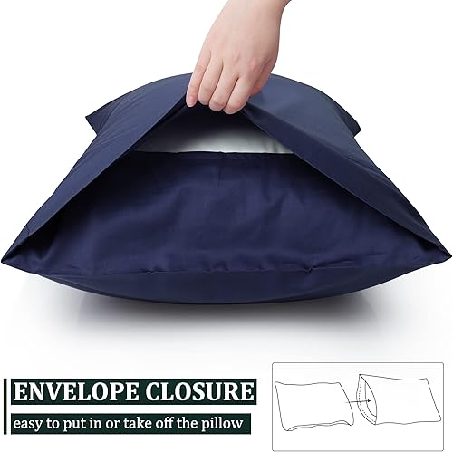 Miniatura 6 de PiccoCasa Juego de 2 fundas de almohada de Beaver tamaño Queen, 100 % algodón suave con cierre de sobre, 20 x 30 pulgadas, fundas de almohada de