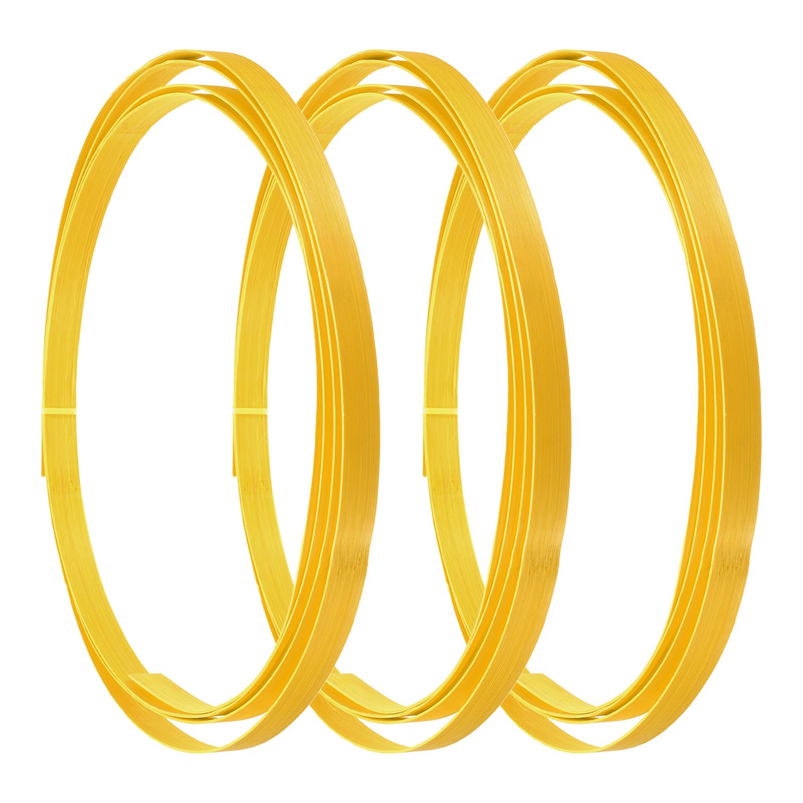 QUARKZMAN 3 Strisce Bambù Per Intreccio 10 Ft X 0.6" Strisce Per Artigianato Superficie Liscia Strisce Piatte Canna Per Intreccio Cesti Vimini Per Fai Da Te Artigianato (Giallo)