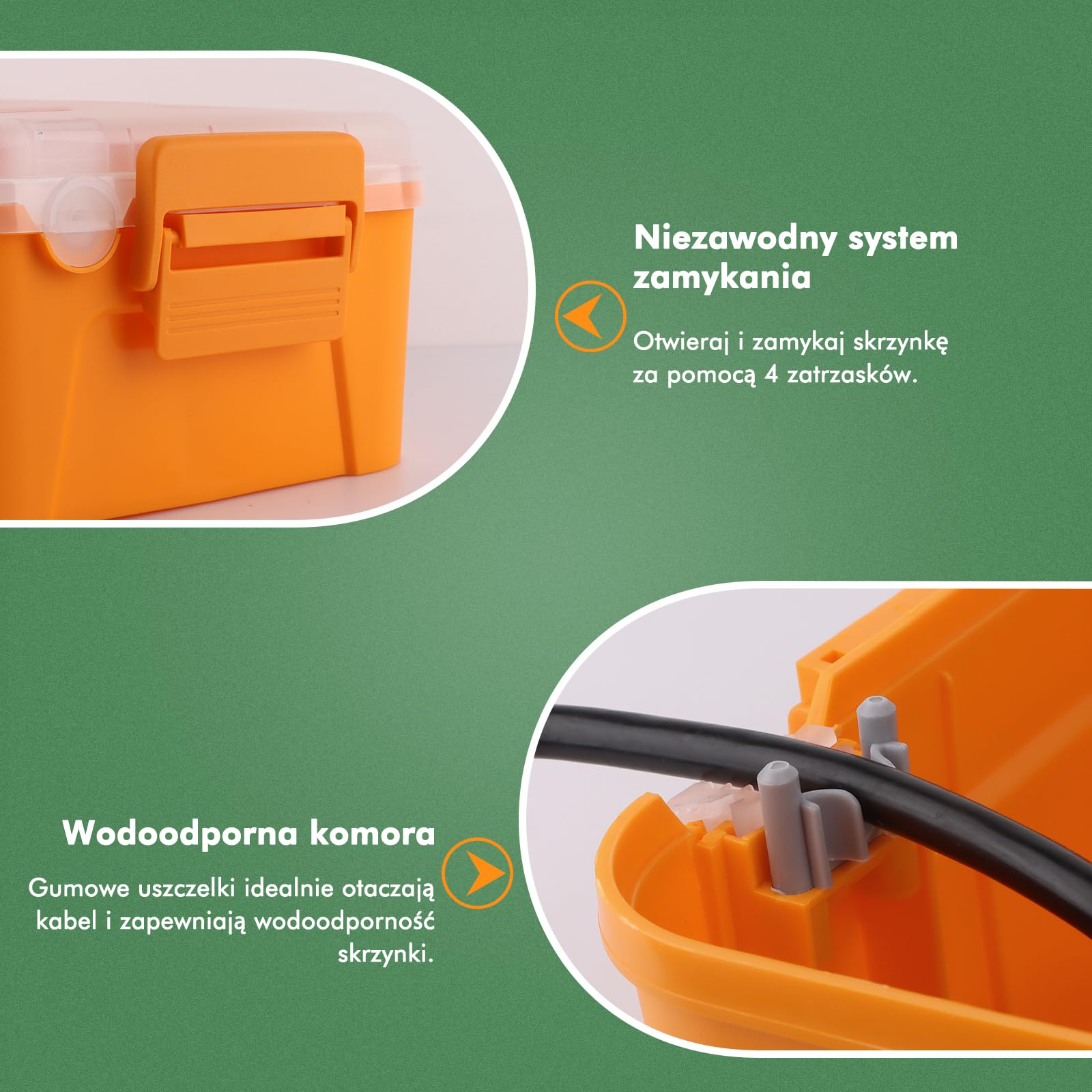 RESTMO Bardzo duża wodoszczelna skrzynka na kable, IP54, do użytku na zewnątrz, przezroczysta pokrywa, odporna na warunki atmosferyczne, skrzynka ochronna na listwy zasilające, 32 x 22 x 13 cm,