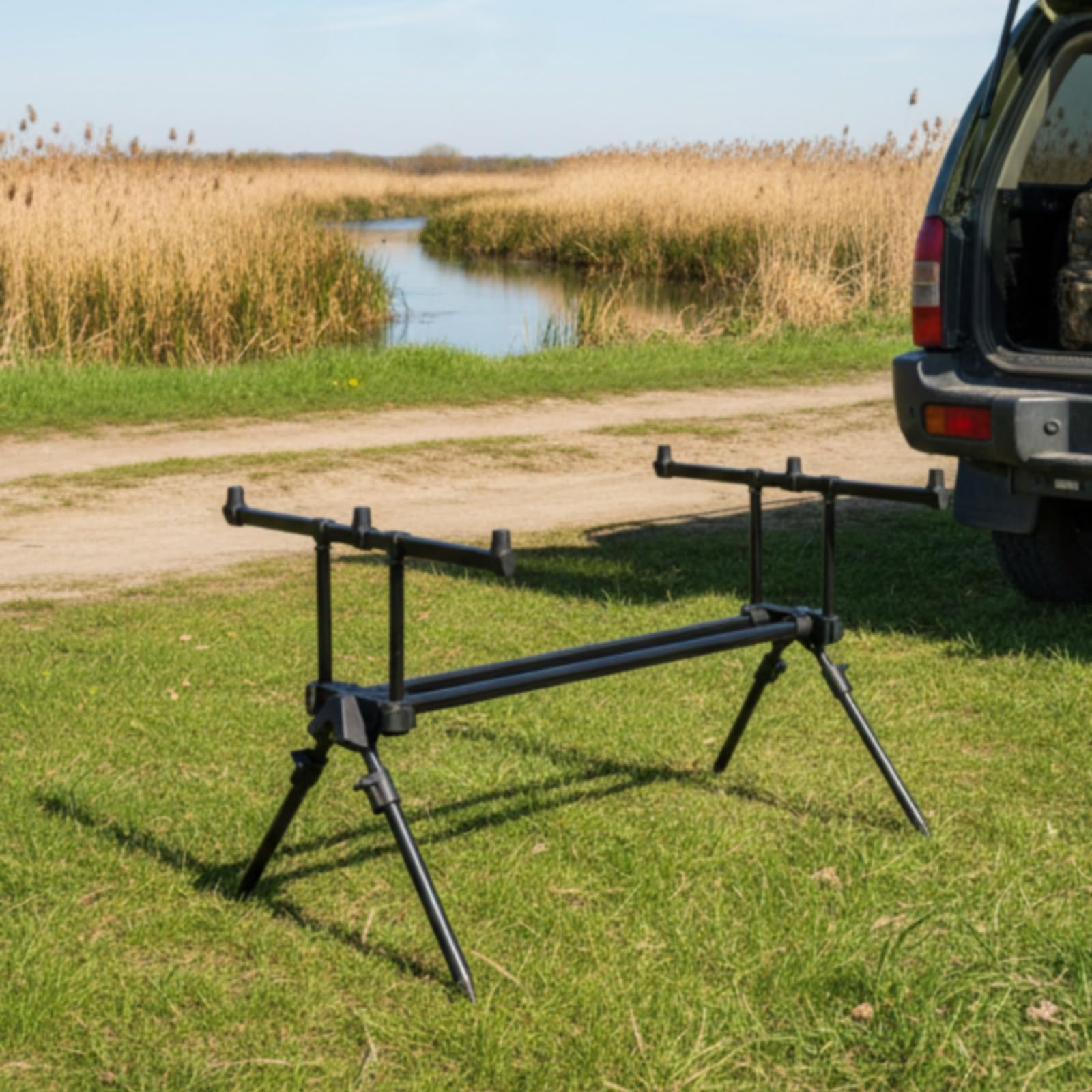 predolo Supporto per Canne da Pesca Stabile Portacanna Estensibile Portatile Reggicanna con Treppiede per Pescatori