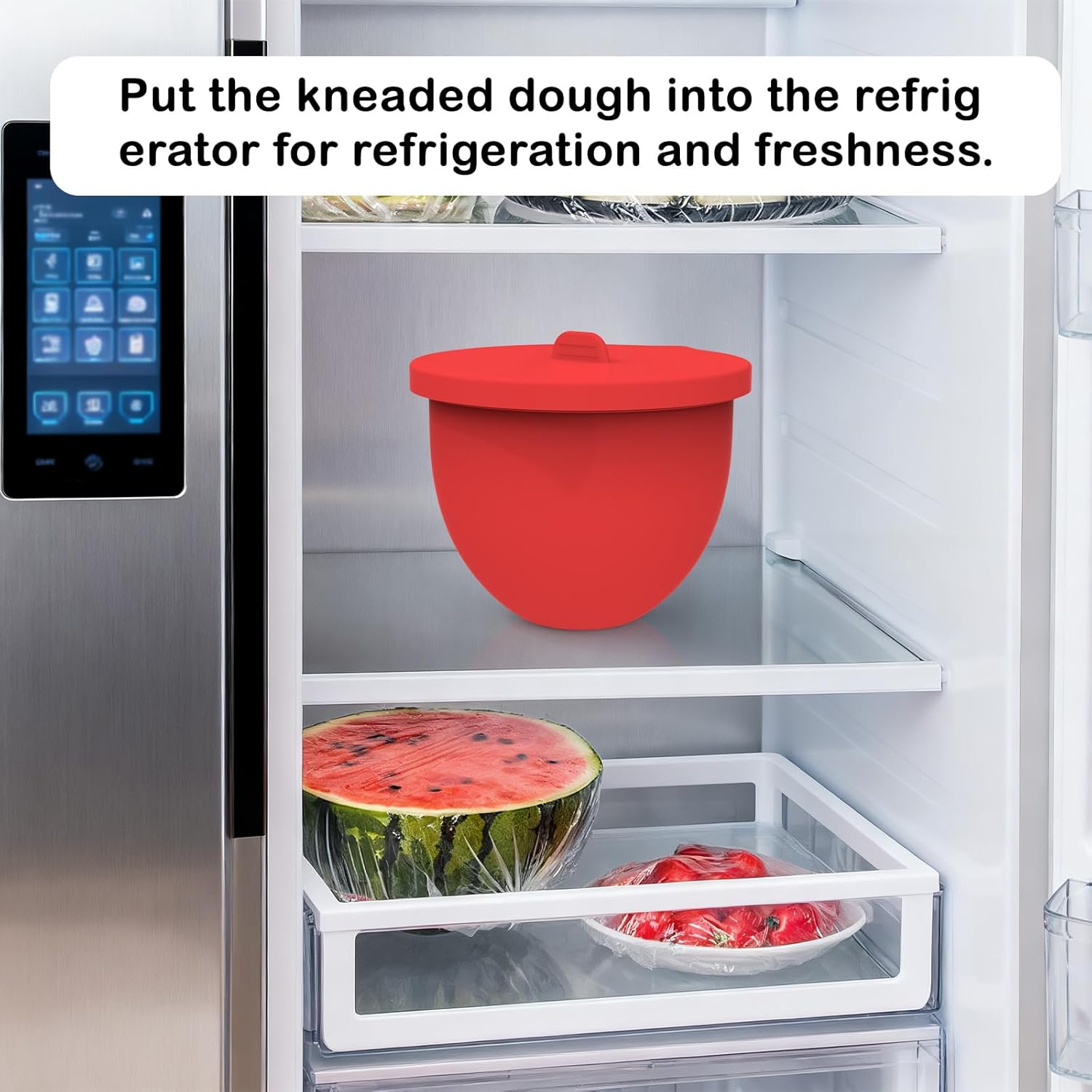 Silicone Bowl Liners Compatible with Kitchen Aid 5 Qt Tilt-Head Mixers, Food-Grade Non-Stick Inserts with Lids, Dishwasher-Safe Reusable Bowl Accessories, 3-Pack (Red/White/Black)