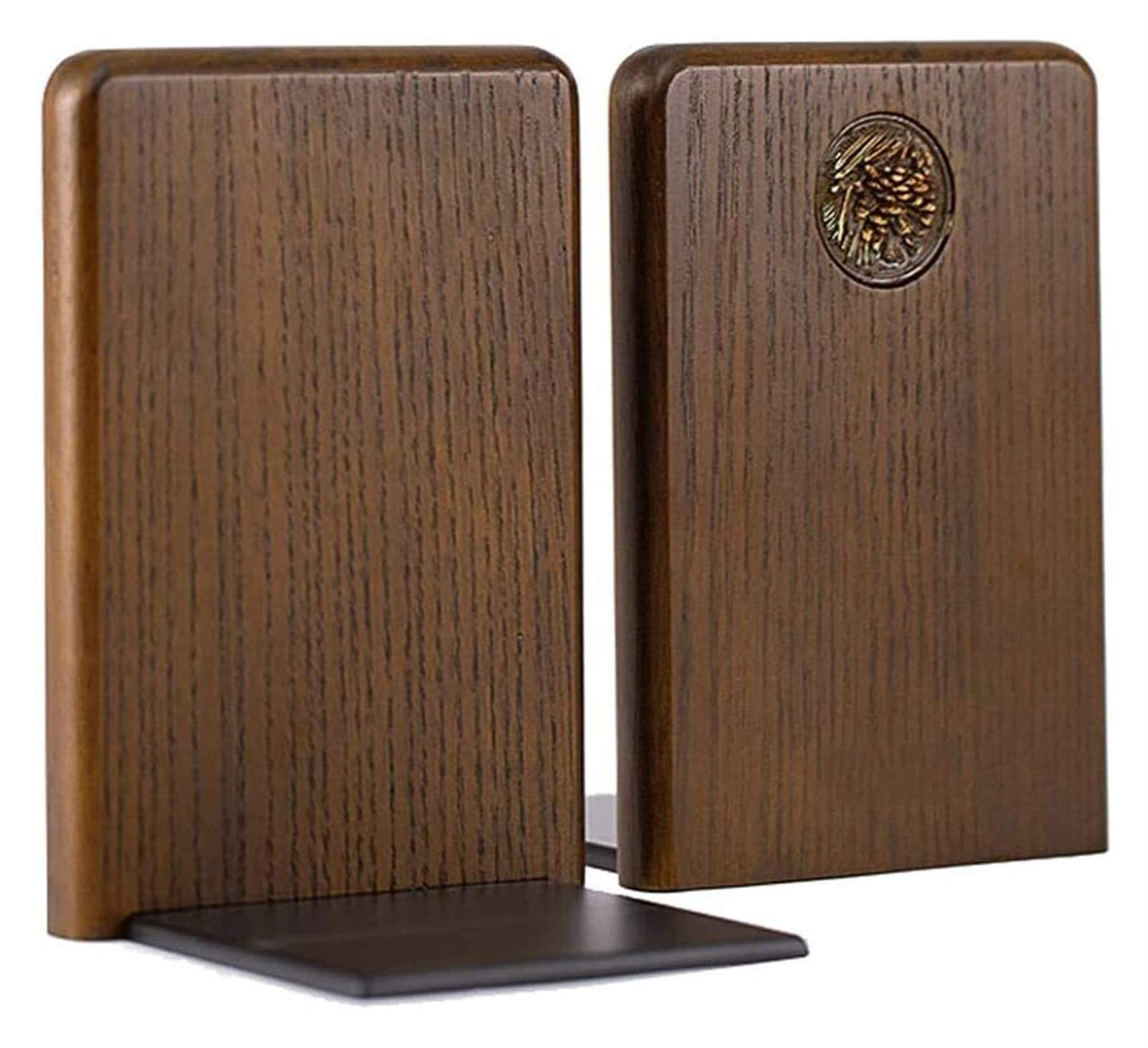 Art Bookend - Villa Decor Library Book Holders, Wood Bookends Pack Of 1 Pair Rustic Tabletop Bookends Non-Skid Fraxinus Mandshurica Solid Wood Office Book Stand