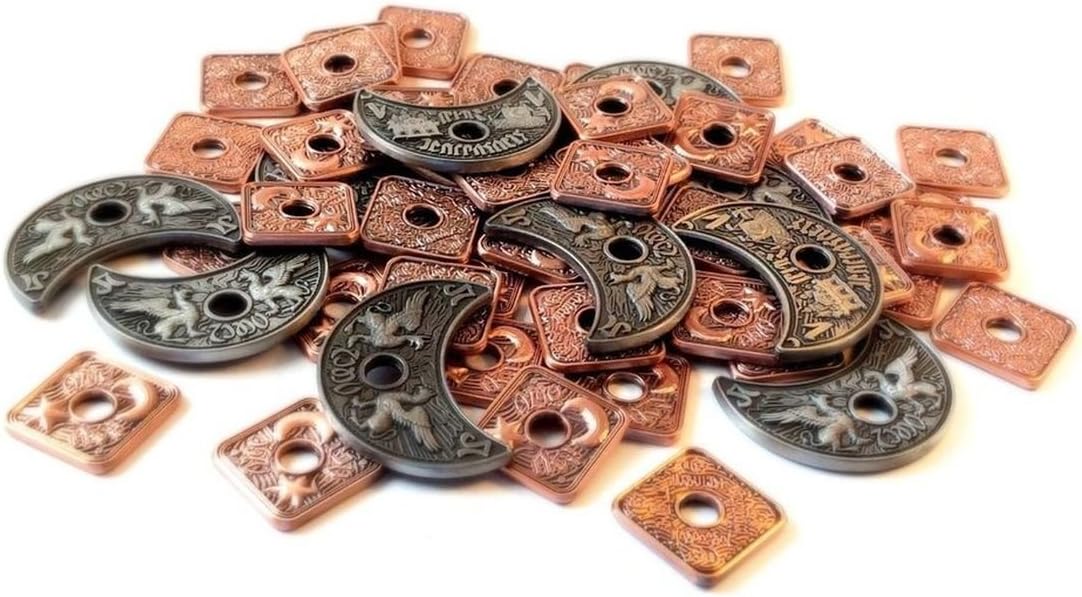 The Broken Token Prop Coins - Deepwater Metal Replica Coins, Pack of 60 - Fantasy Novelty