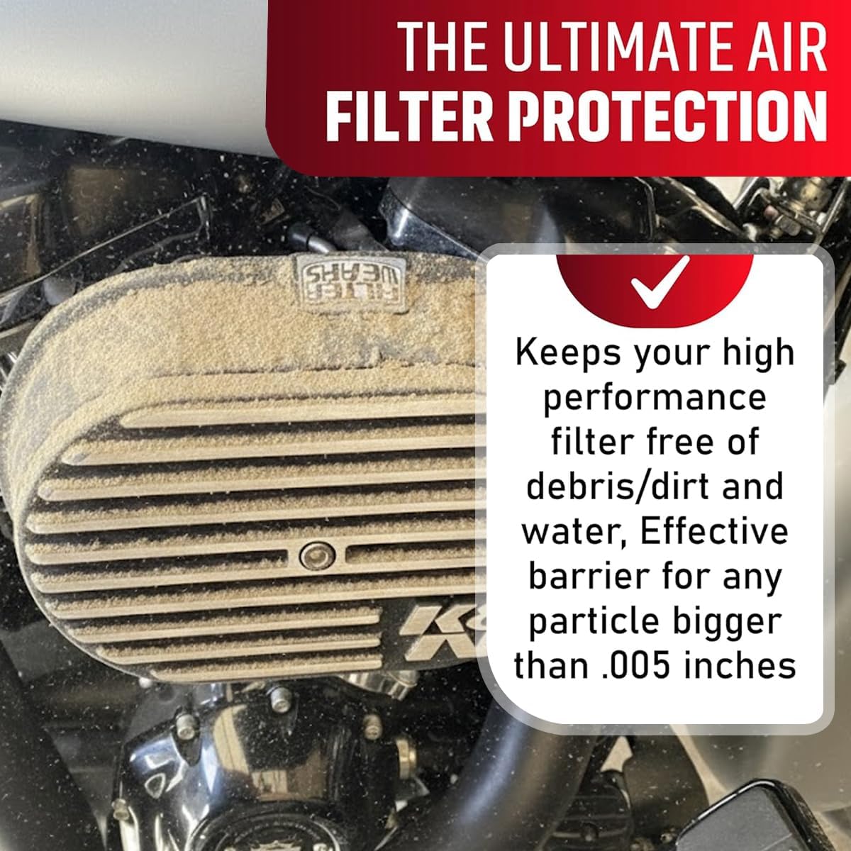 FILTERWEARS Pre-Filter K425K For Harley Davidson Ventilator Filter K&N Air Cleaner RK-3952 RK-3956 & Arlen Ness 600-099