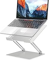BESIGN LS10 Adjustable Aluminum Laptop Stand for 10-14" MacBook Air/Pro, Dell, HP, Lenovo - Ergonomic, Stable & Ventilated, Silver