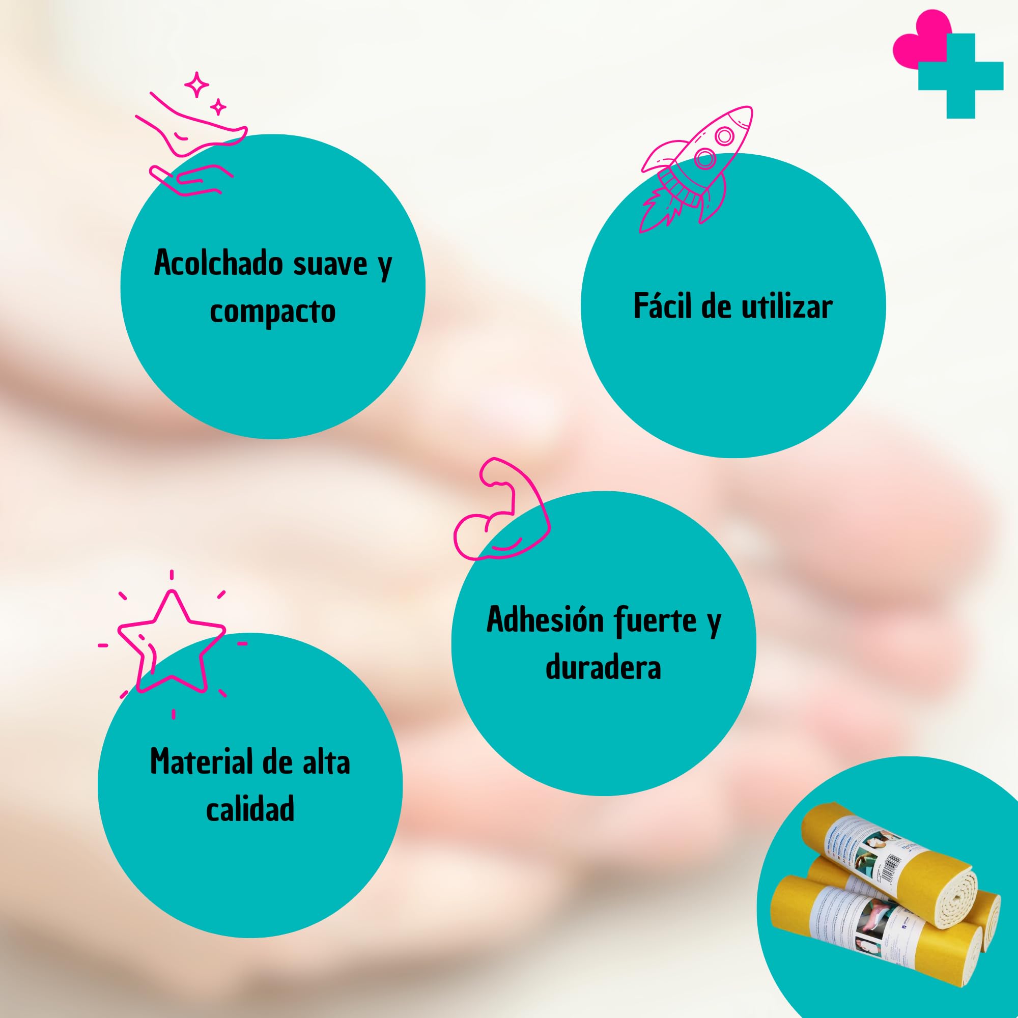 Fieltro Adhesivo Podológico Herbitas 5mm Protección Plantar Antirozaduras Recortable Autoadhesivo 1 Unidad