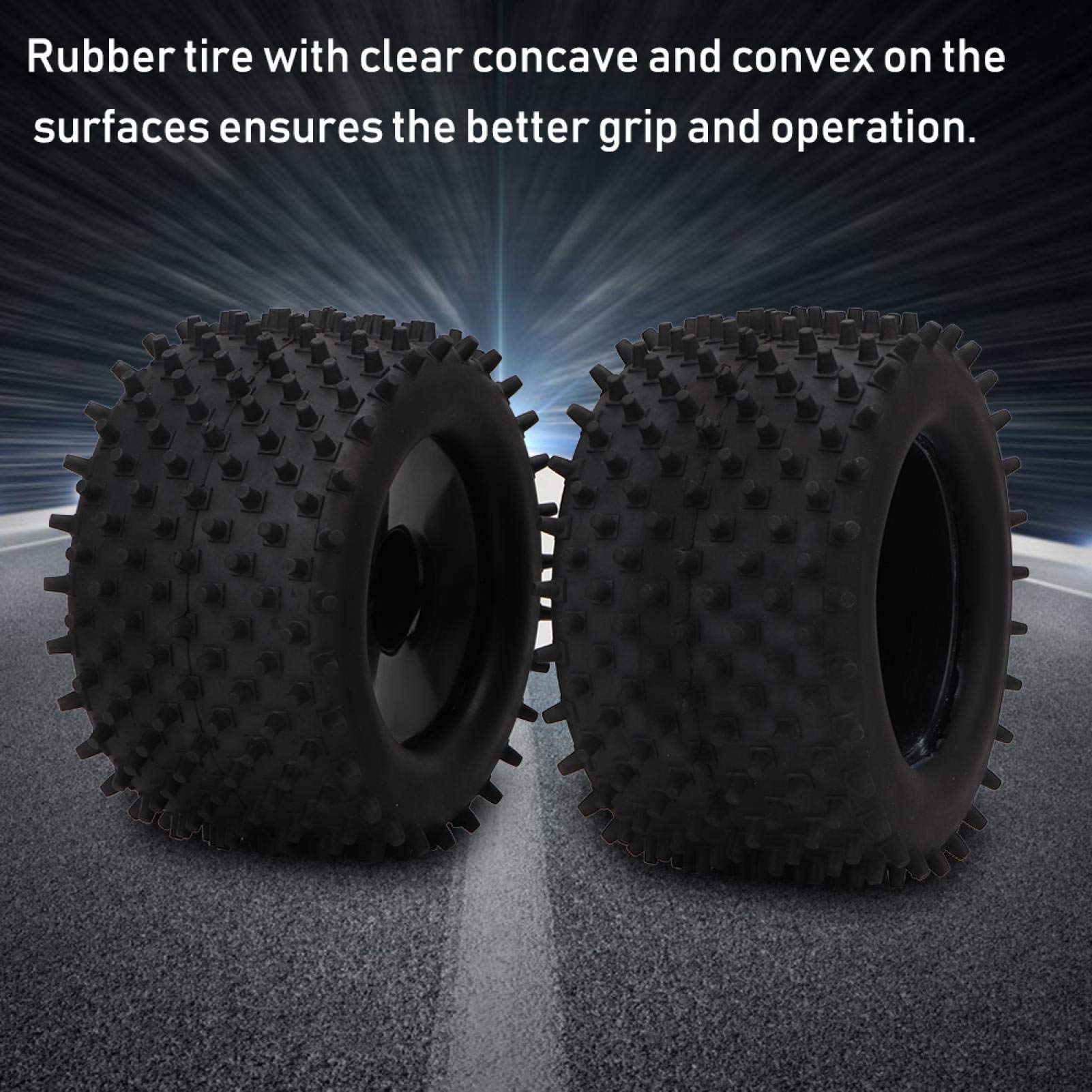 Neumático de Coche RC, neumático de Goma de 155 mm Piezas de Mejora de Rueda de Cubo de 82 mm para Monster Truck 1/8 RC Racing Car