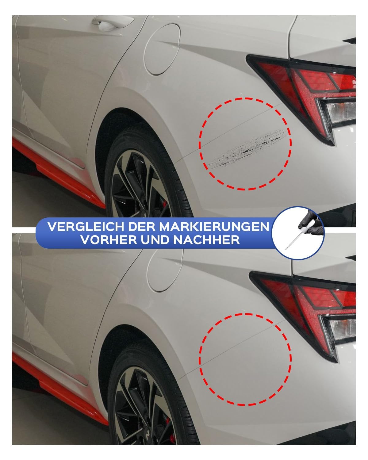 Vernice per ritocchi Hyundai bianco polare PYW/PSW, riparazione graffi