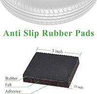 Vista 3 de Almohadillas de goma antideslizantes para muebles 8 piezas 3 pulgadas cuadradas, almohadillas antideslizantes para muebles de madera dura, para sofá