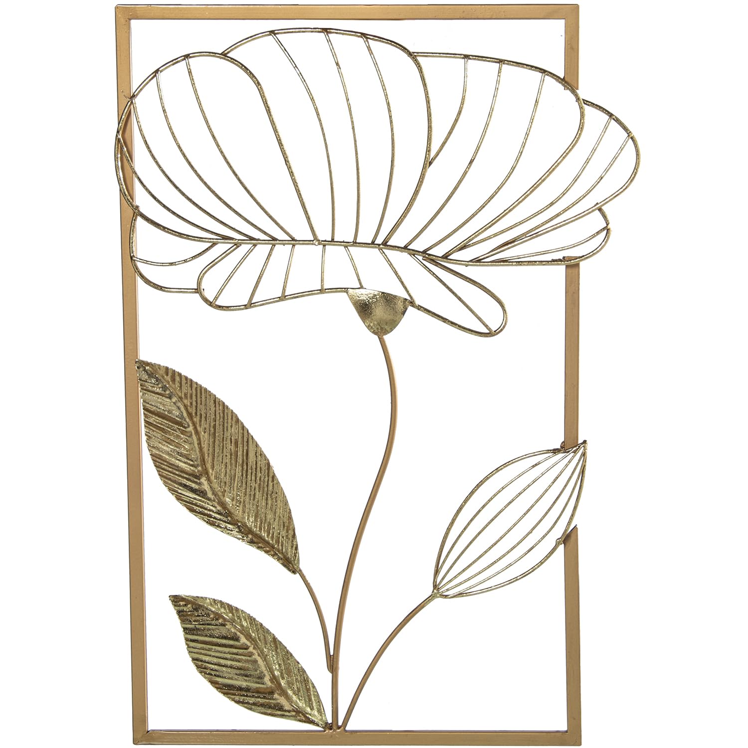 Applique fleur dorée en métal dimensions 34x51x3cm décoration murale