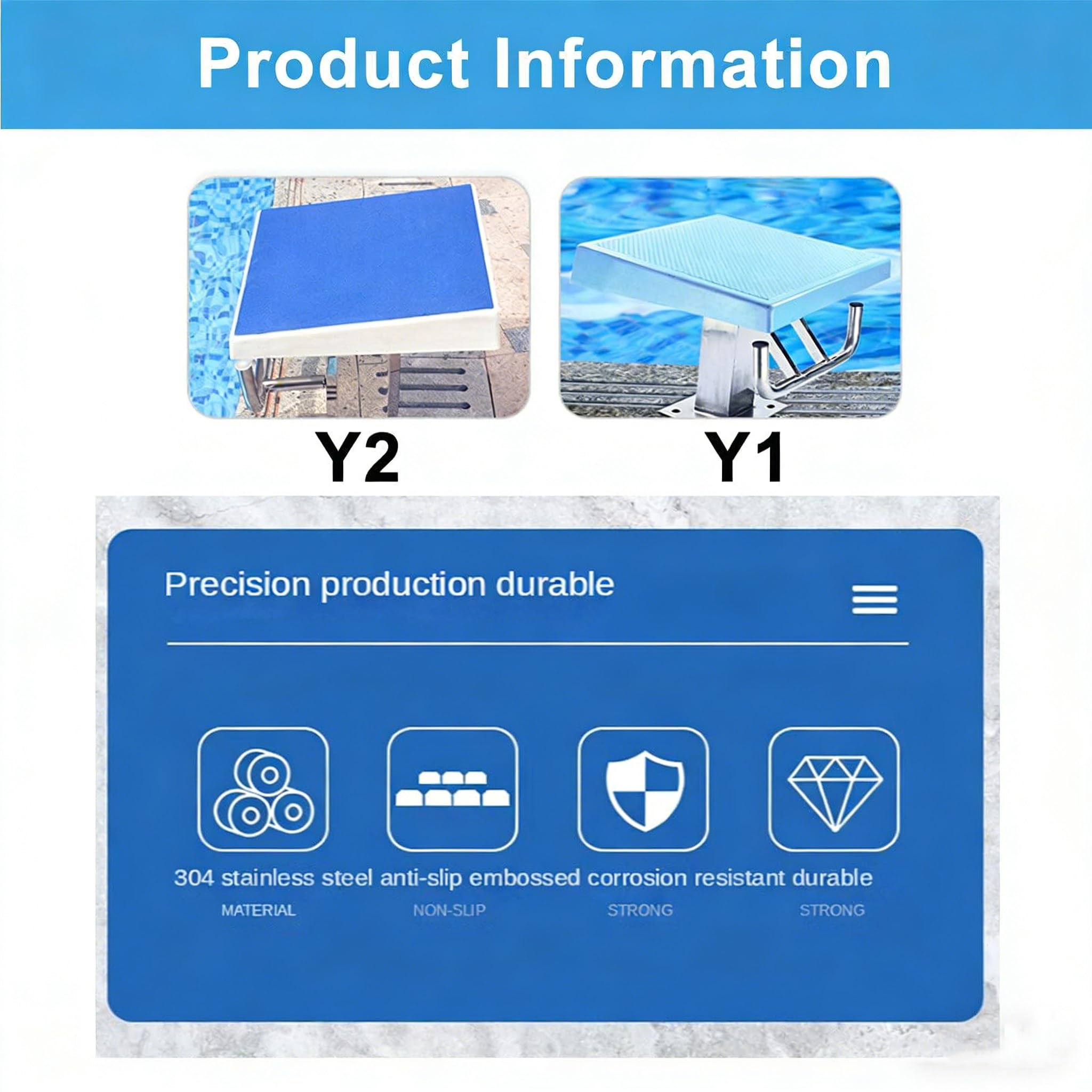Plateforme de plongée intégrée Ultra-résistante, Capable de Supporter 660 Livres, adaptée à l'entraînement et à la Remise en Forme en Natation intérieure/extérieure, avec des Performances su