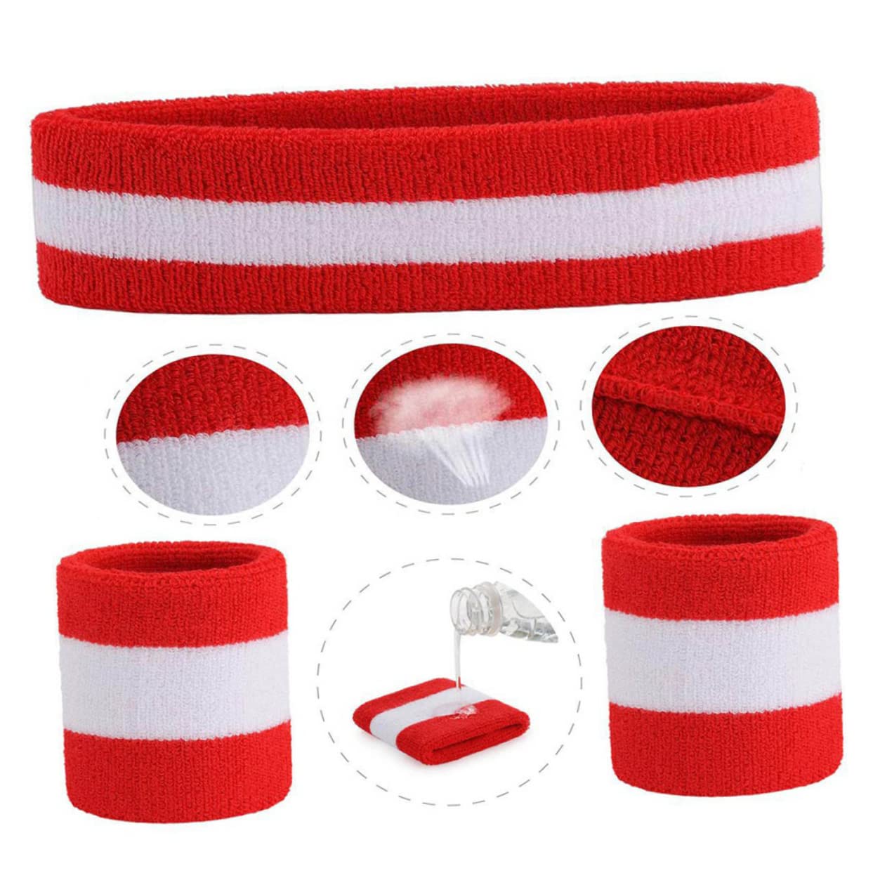 Toddmomy Braccialetto per fascia sportiva fodera della fascia tergisudore fascia antisudore Uomini fascia per Polsino sportivo con fasce per il sudore fascia atletica cotone