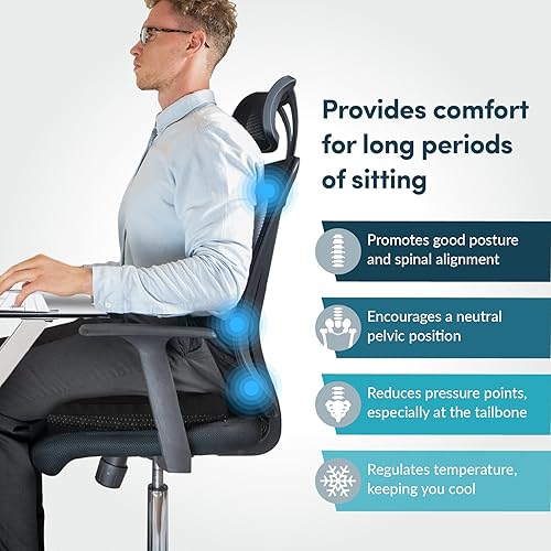 Miniatura 5 de Cojín de asiento de gel, cojín de silla de oficina, cojín de asiento para silla de escritorio, cojines de silla de ruedas, alivio de presión, cojín