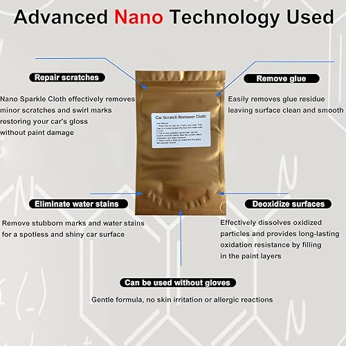 Miniatura 3 de NanoSparkle - Paño para arañazos de coche, removedor de arañazos de coche de tela nano brillante, 4 piezas de reparación de arañazos ligeros,