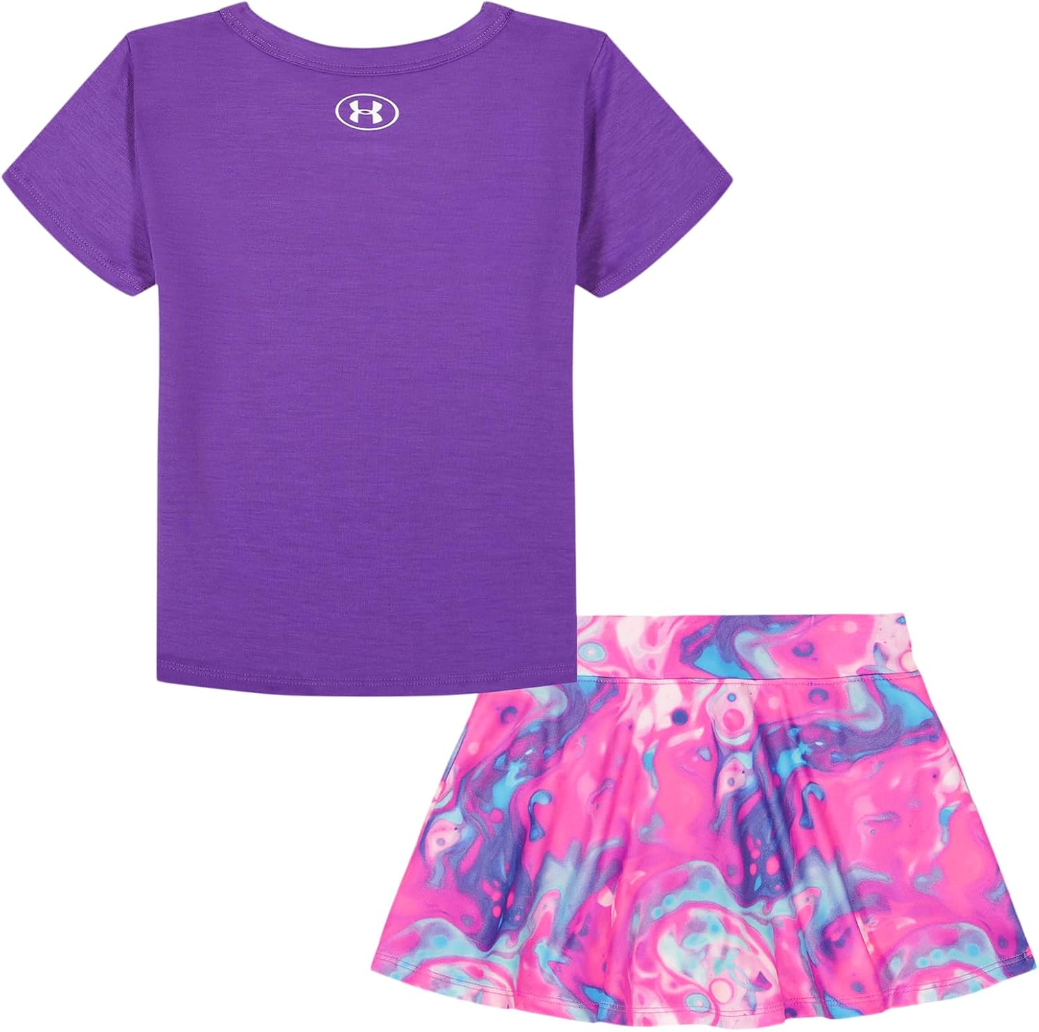 Under Armour Girls 2-piece Short Sleeve Tee and Skort Set, Lightweight and Comfortable