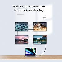 Vista 3 de Cable Thunderbolt 4 tipo C de video ultra claro 8K certificado USB4 compatible con carga rápida de 240 W, transferencia de datos de 40 Gbps