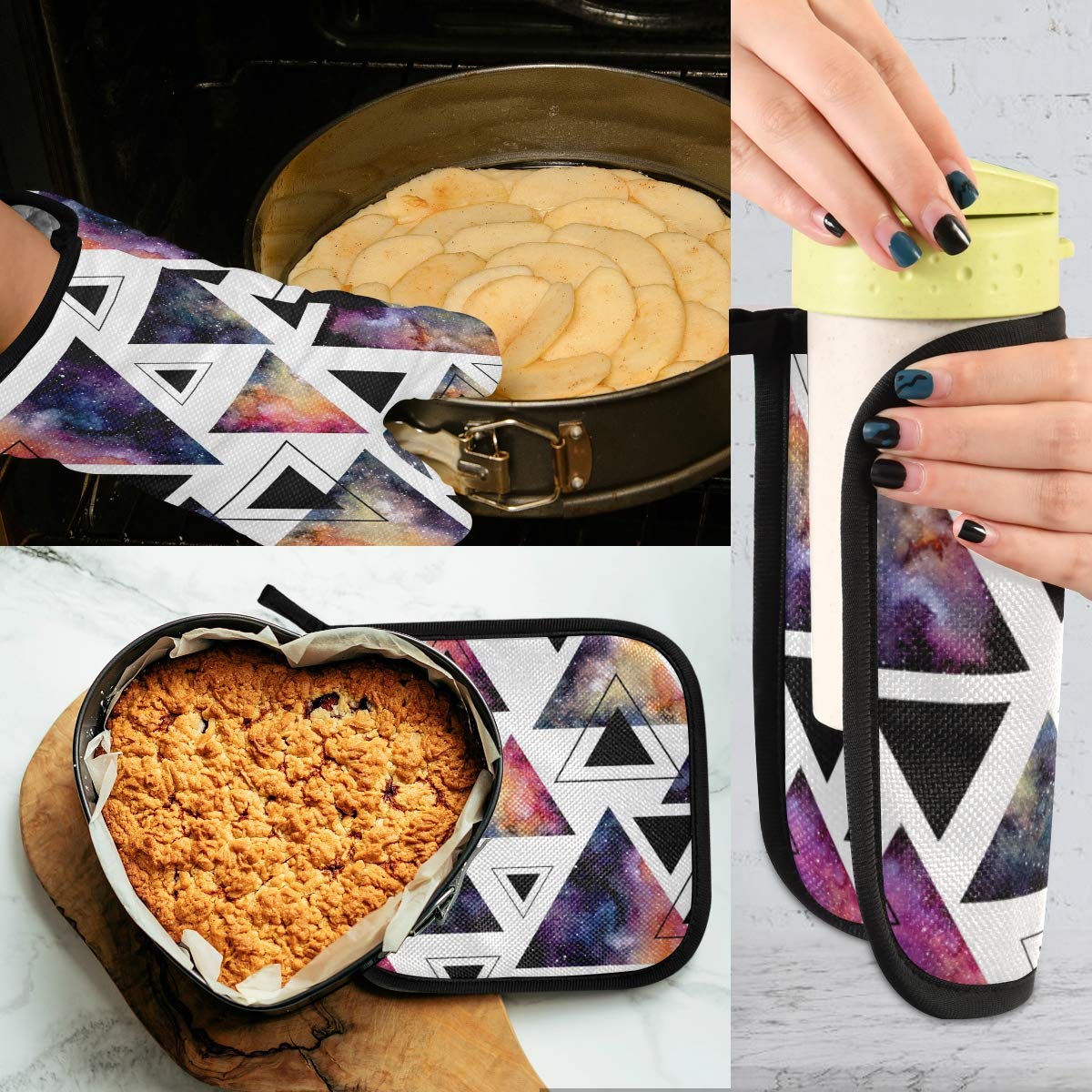 TropicalLife LUCKYEAH - Guanto da forno e presine con motivo delfino marino, resistente al calore, guanti da forno trapuntati per cucinare cuoco, barbecue, cucina, casa, forno a microonde, 2 pezzi